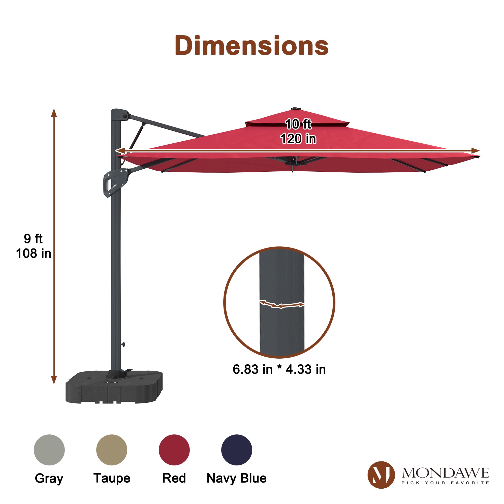 Mondawe MO-WG01RD-B Umbrellas-2 - View #8
