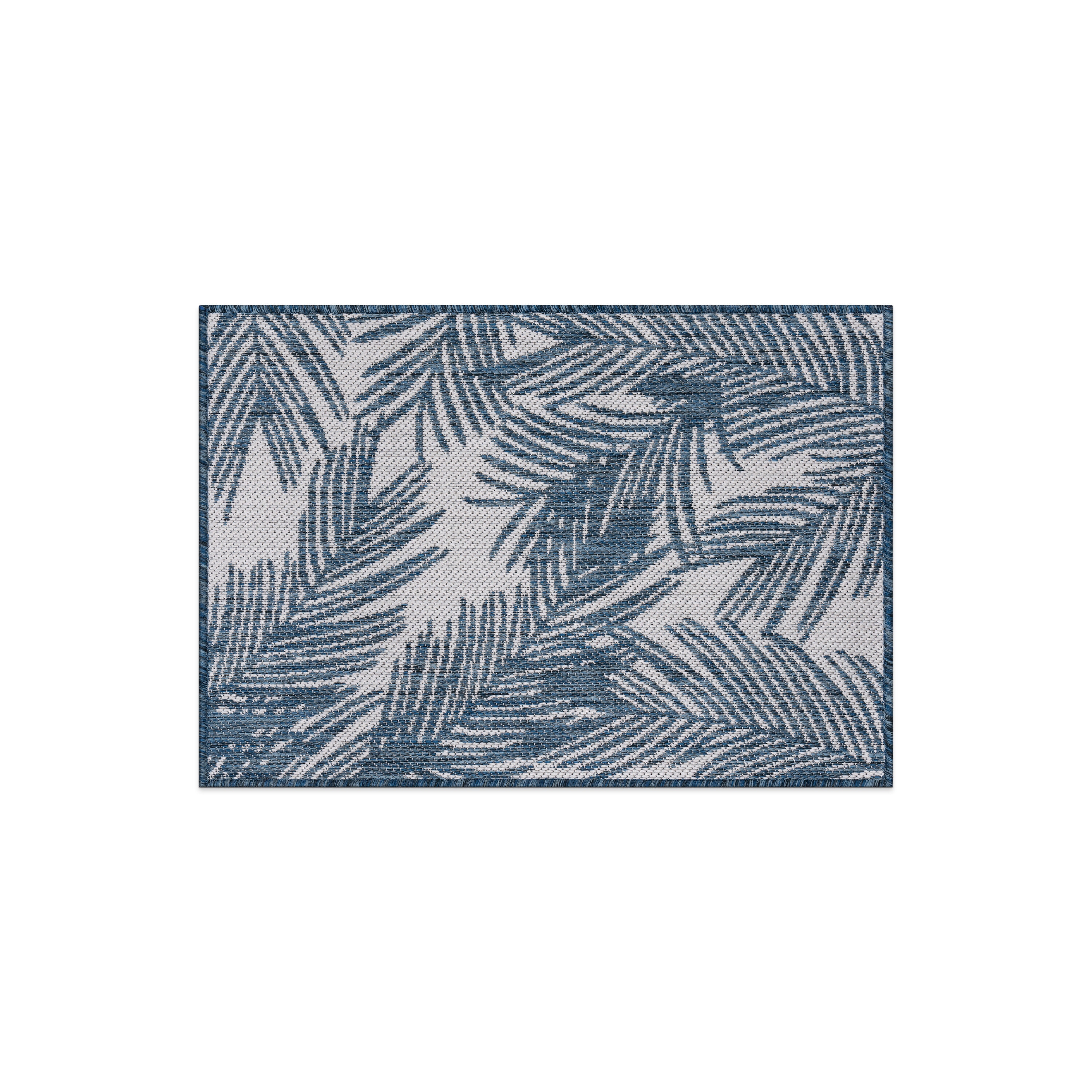 World Rug Gallery 117NAVY2X3 Summer 2 x 3 (ft) Loomed Polypropylene Navy Rectangular Indoor/Outdoor Floral/Botanical Tropical Area rug