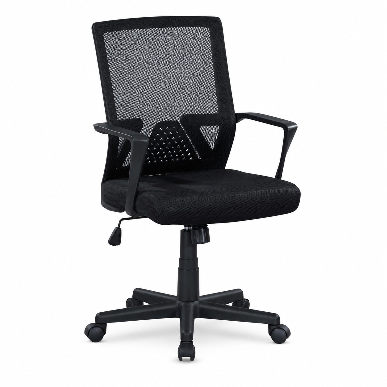 GZMR - Ergonomic Office Chair Black Contemporary Ergonomic Adjustable Height Swivel Upholstered D...