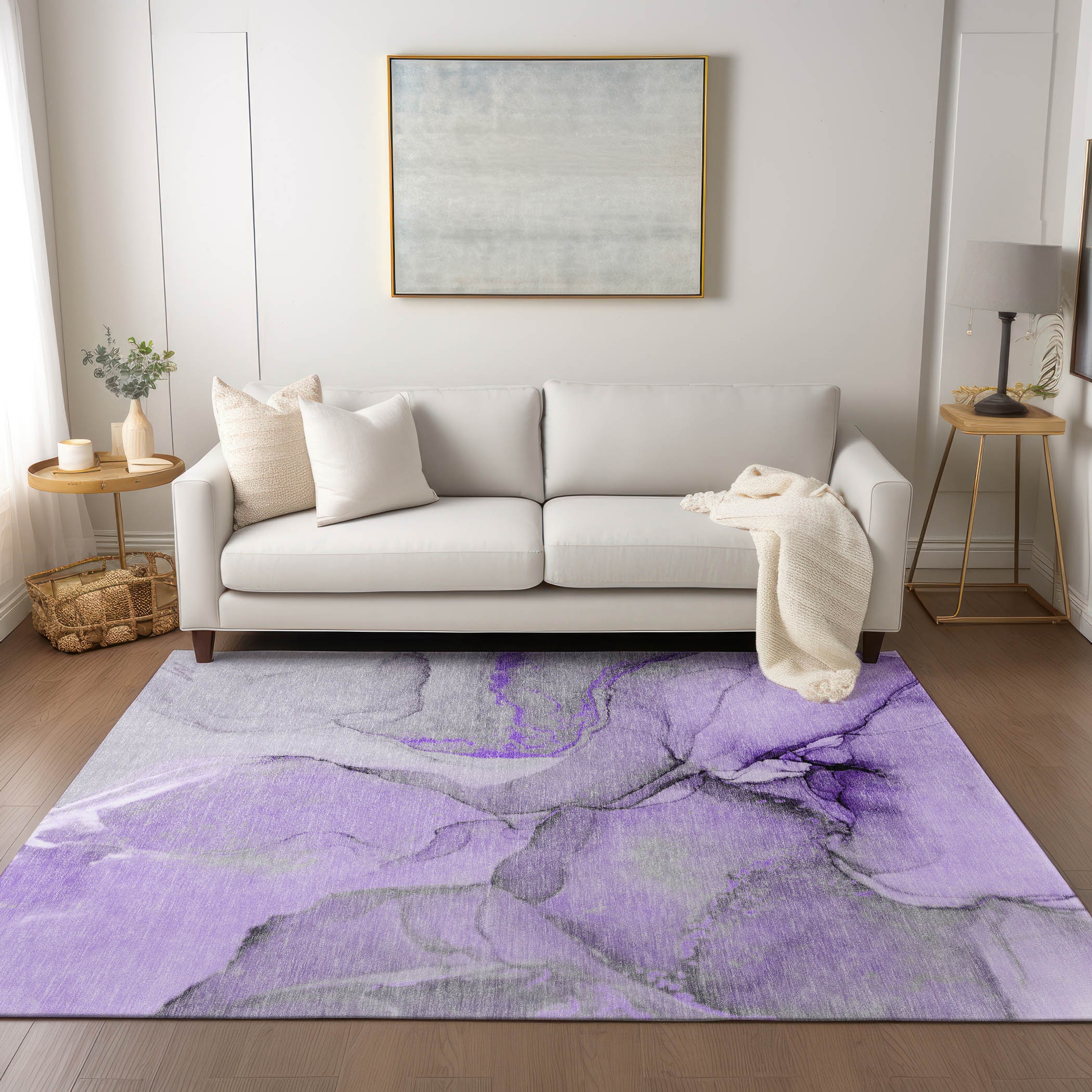 Addison Rugs Chantille 5 X 7 (ft) Purple Indoor/Outdoor Abstract ...