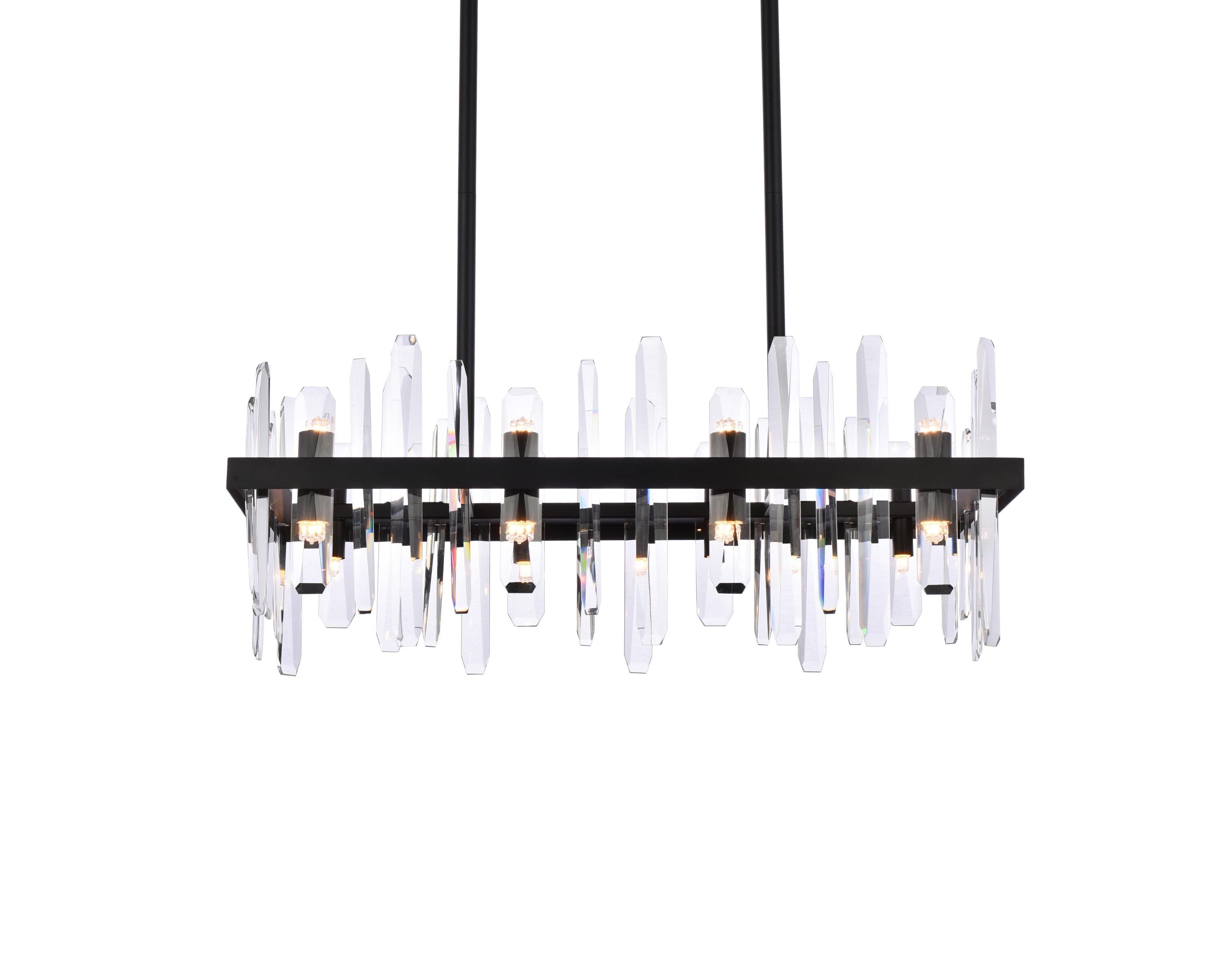 Serena Modern Black Crystal 16-Light Chandelier with Dimmable Feature