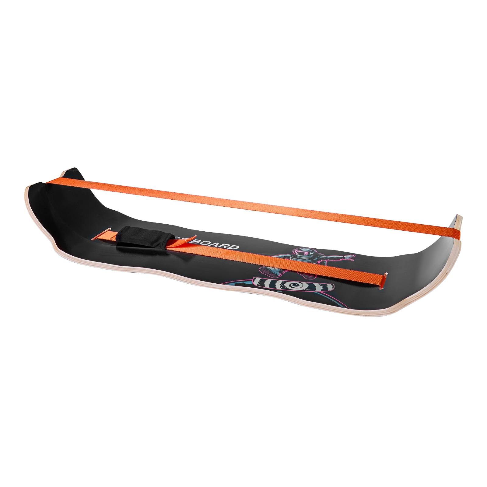 VEVOR Balance Board Wobble Board Trainer for Adults Premium Wooden Curved Balance Training Equipment Compact and Lightweight for Core Workouts Standing Desk Exercise Home Gym Yoga Black and Orange
