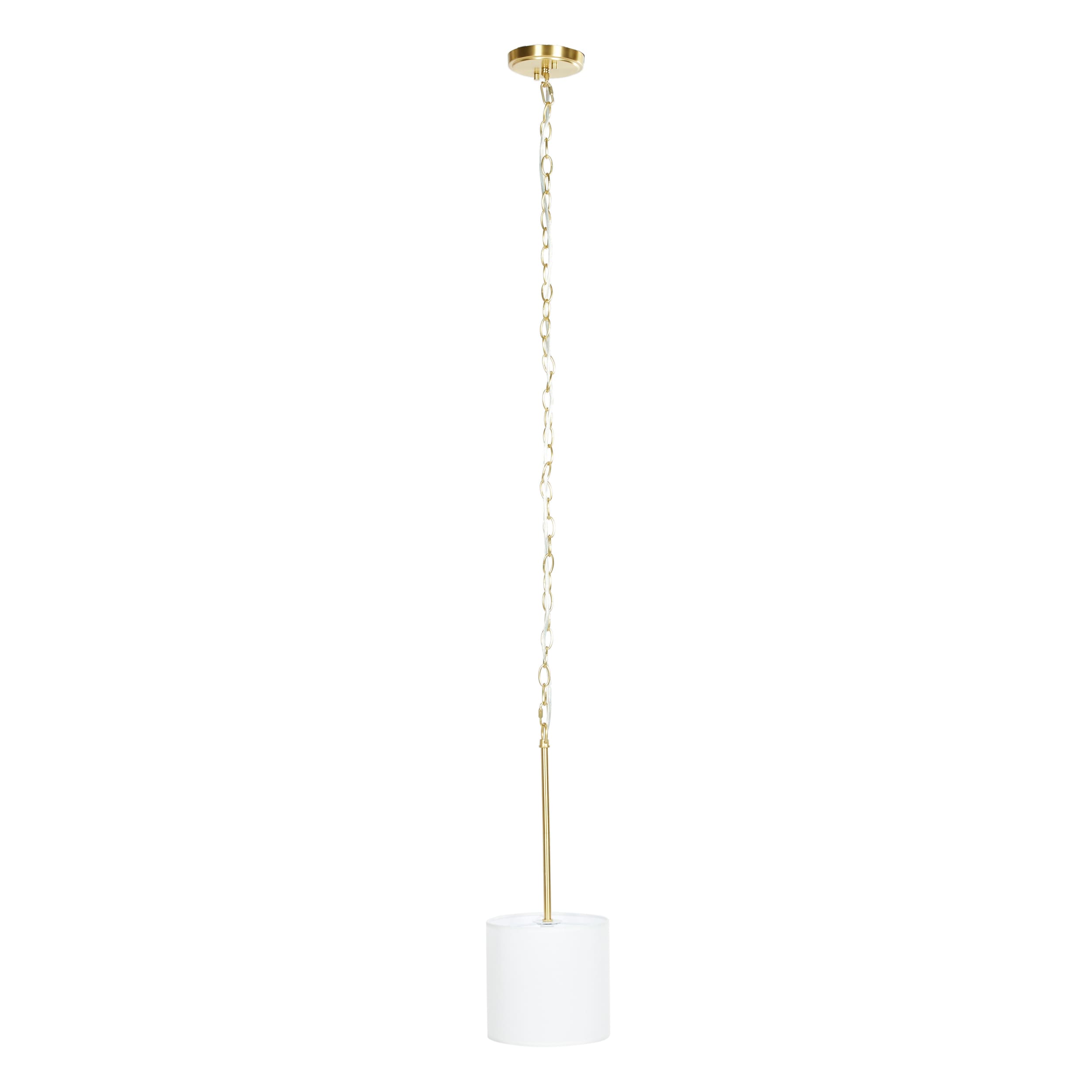 allen + roth LW1873-LGD-CV Graysea Gold Modern/contemporary Drum Mini Hanging Pendant light