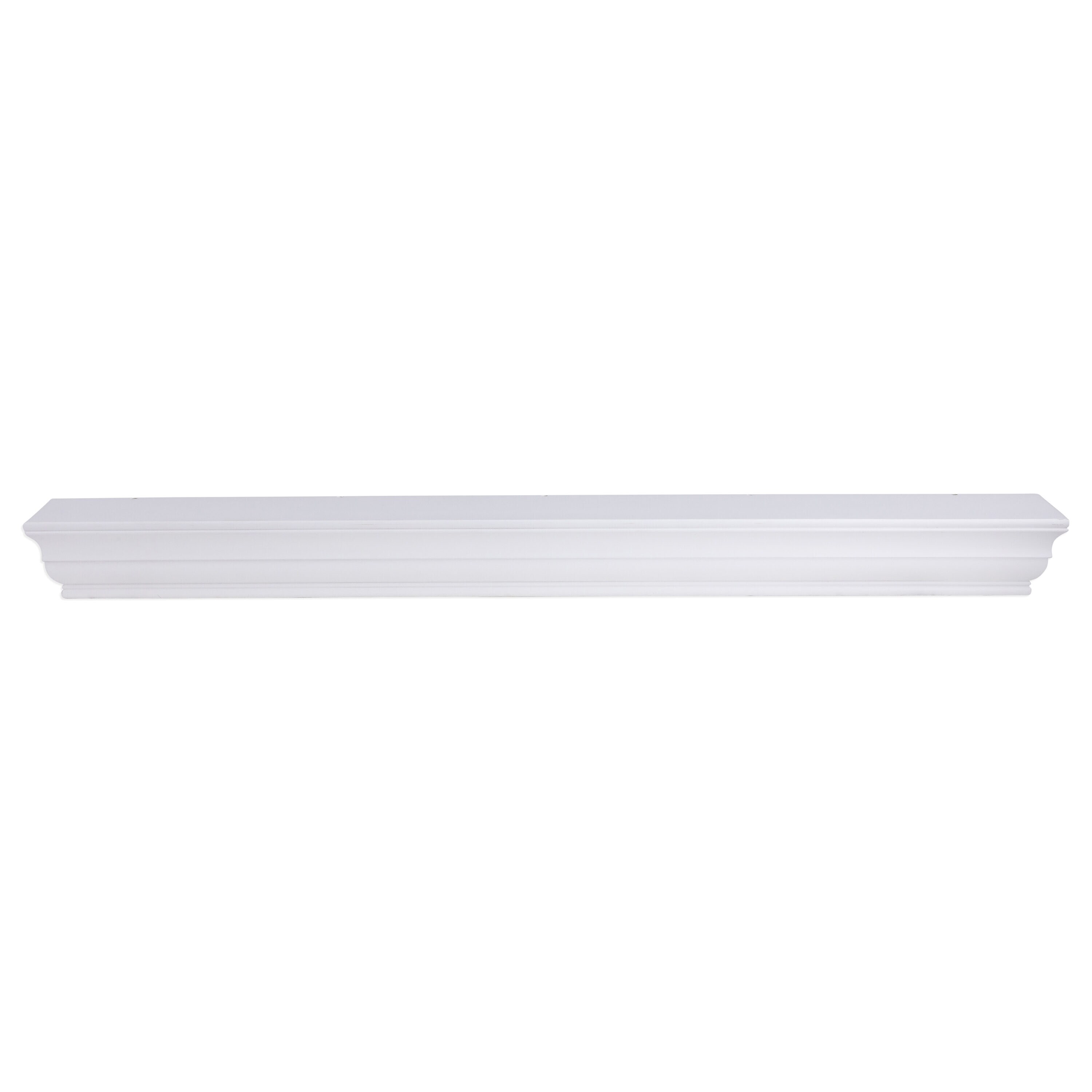 Dogberry M-SHAK-7277-WHIT 72-in W x 5-in H x 7.75-in D White Poplar Hollow Modern Fireplace Mantel