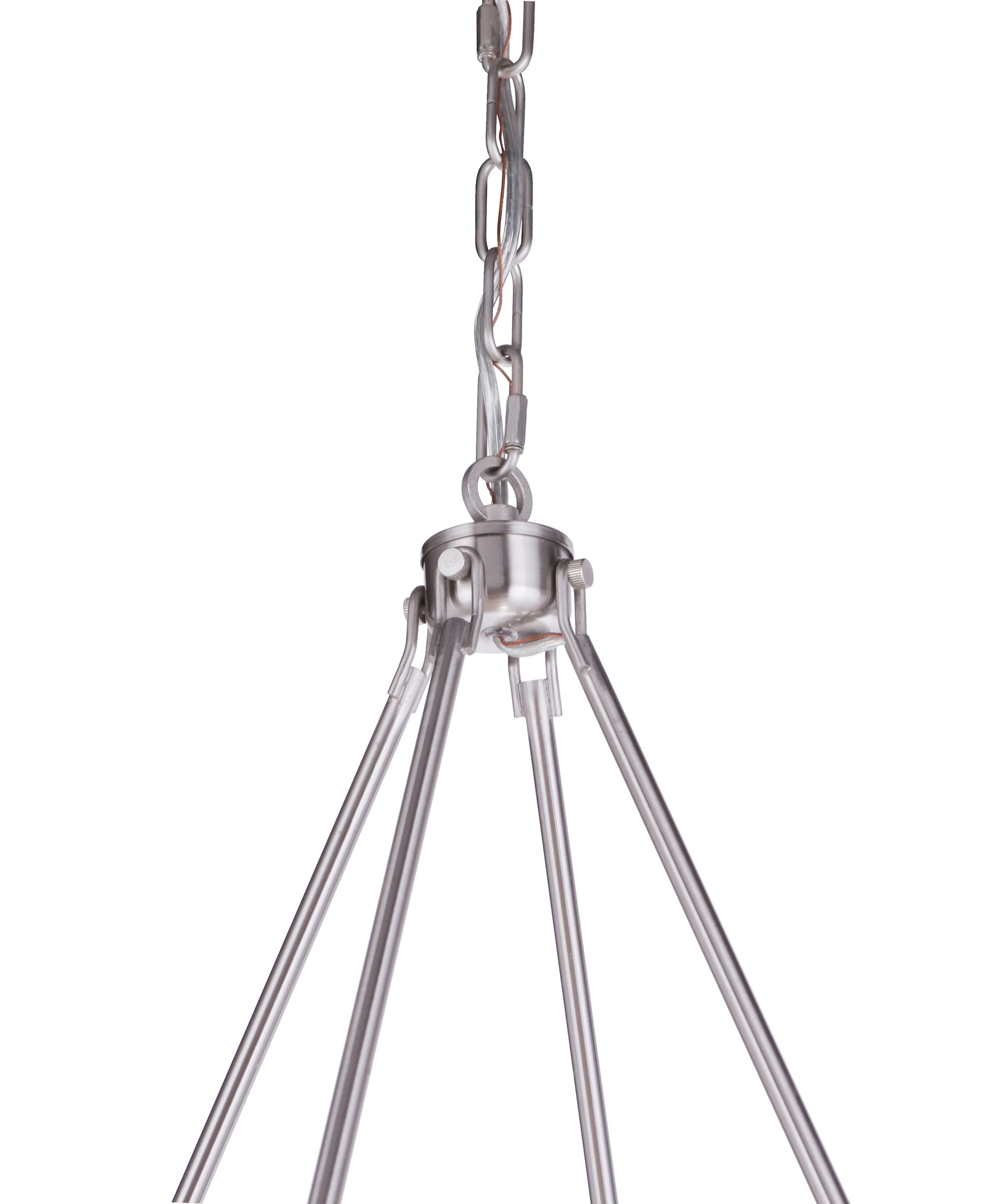Elegant 8-Light Brushed Polished Nickel & Crystal Chandelier