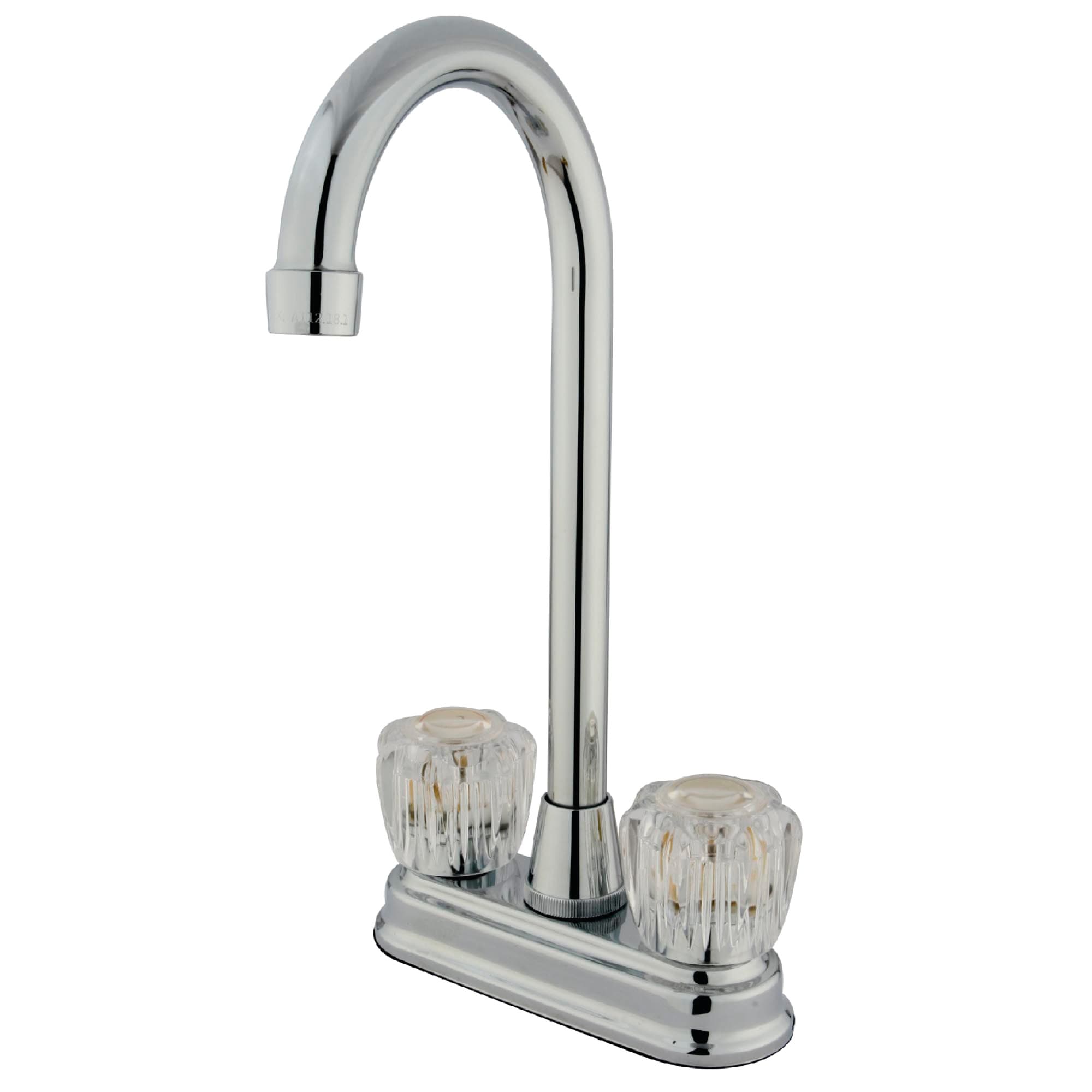 Elements of Design Magellan Chrome 2-Handle Deck-Mount High-Arc Handle Kitchen Faucet (Deck Plate Included)