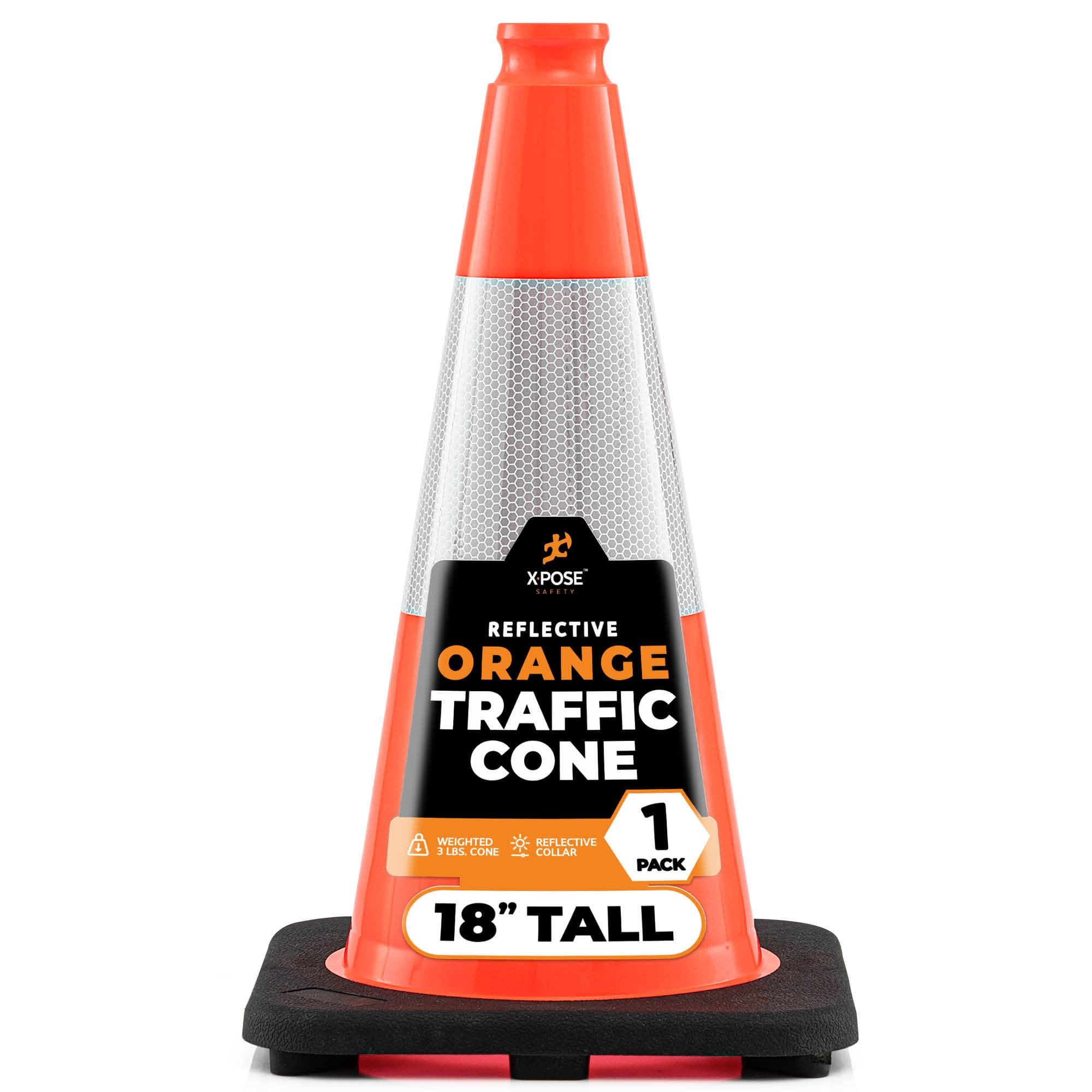 XPOSE SAFETY OTC18-6-1-X 30-in Orange Traffic safety cone