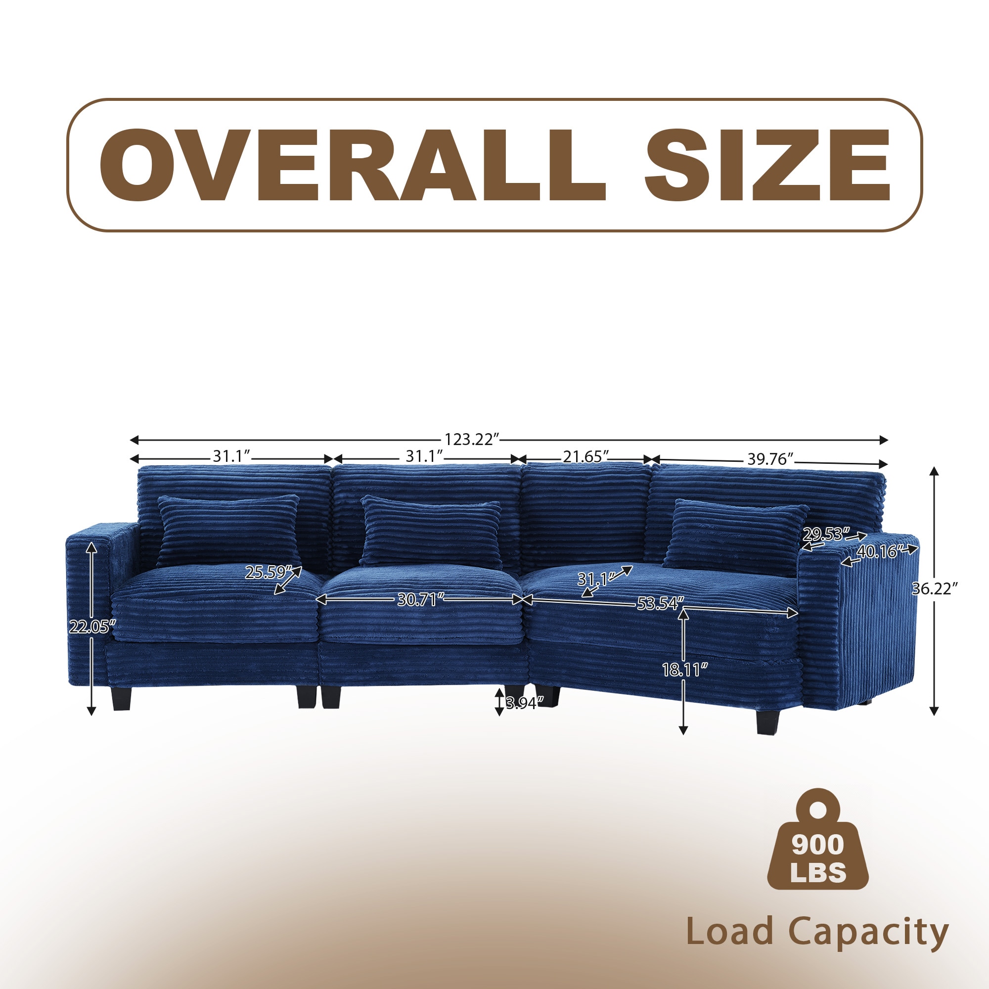 VOUA SAF-NAPDPU-BL Sofas-Loveseats - View #3