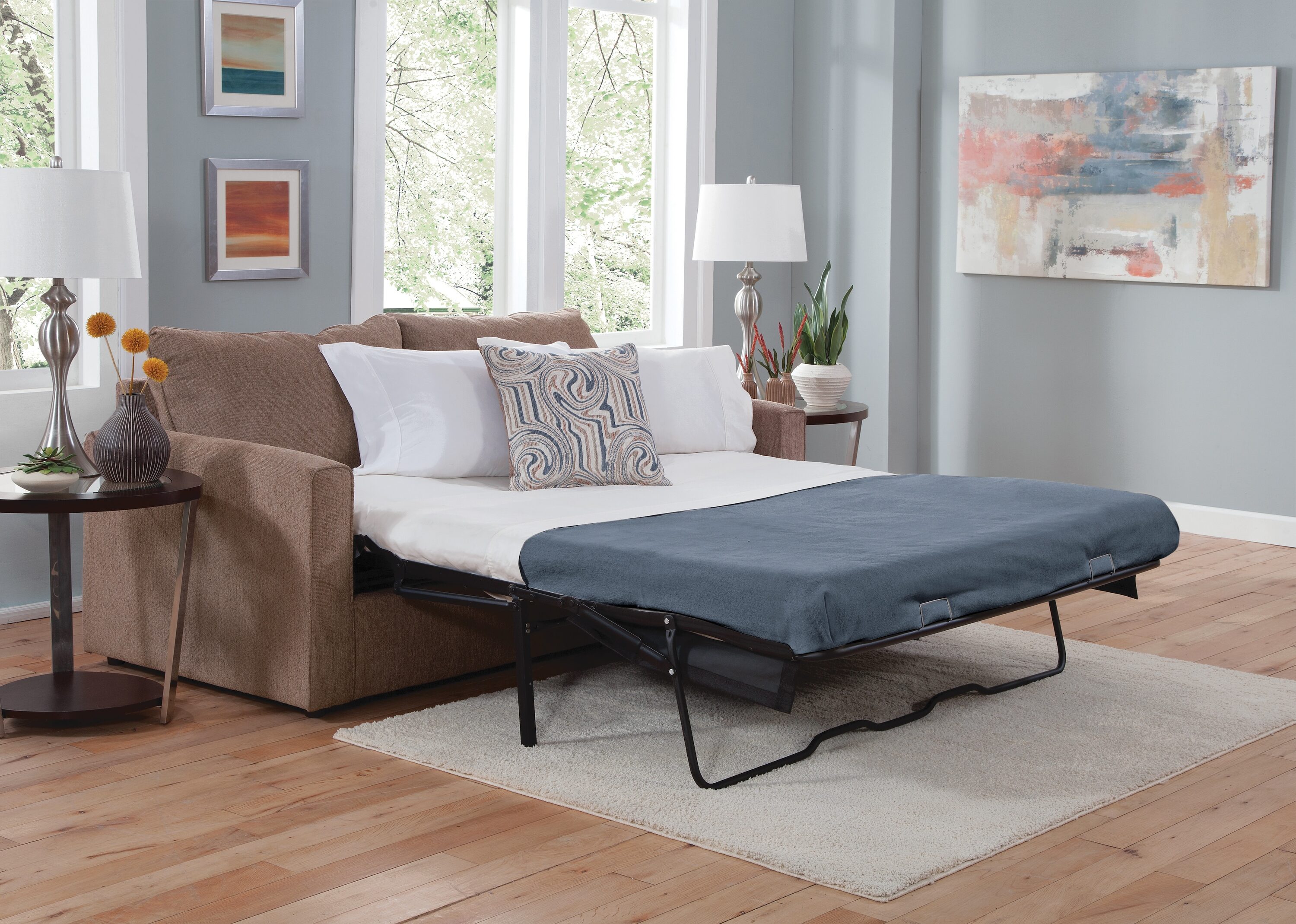A Furniture Classics 8-040M-A441V2 77-in Casual Latte Chenille Sleeper