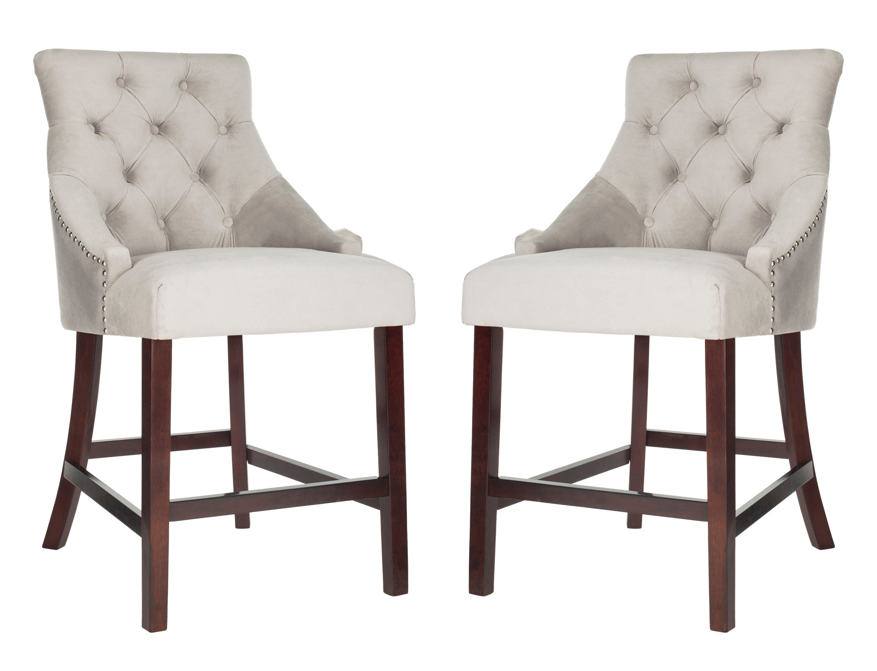 Upholstered Bar Stool In The Stools, Gray Tufted Bar Stools
