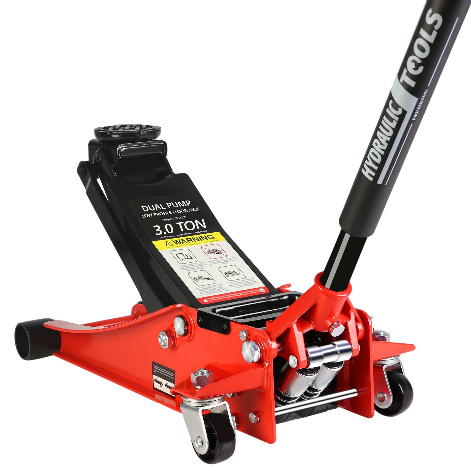 Gaierptone CRX4ONGZSGD Red 3-Tons Steel Hydraulic Low profile floor jack