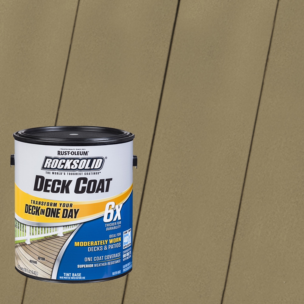 Rust-Oleum 319656T RockSolid 6X Deck Coat Pre-Tinted River Rock Solid Exterior Wood Stain and Sealer in One ( 1-gallon )
