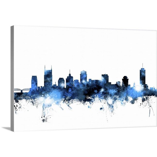 GreatBigCanvas Nashville Tennessee Skyline by 24-in H x 36-in W Abstract  Print on Canvas in the Wall Art department at Lowes.com