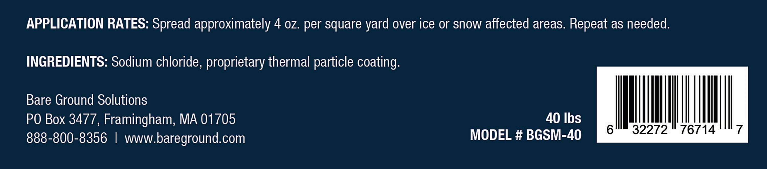 Bare Ground BGSM-40 Ice-Melt - View #2