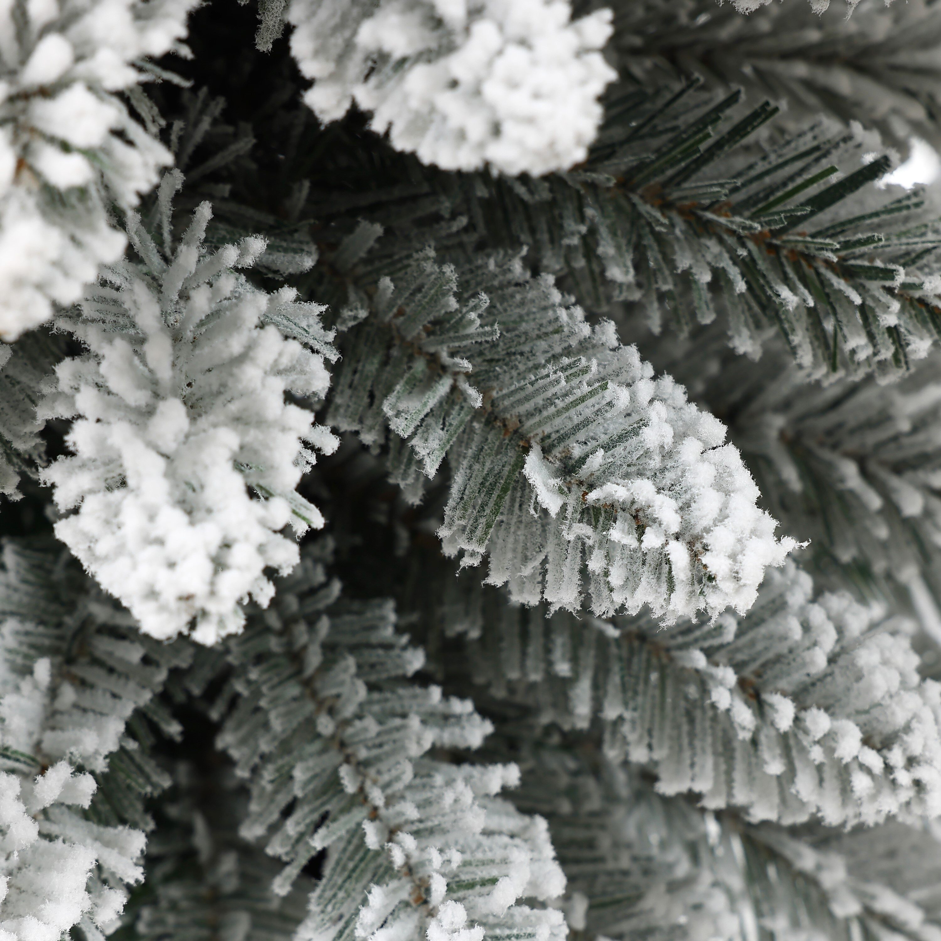 Set of 3 Snow-Flocked PVC Christmas Trees with Metal Pots