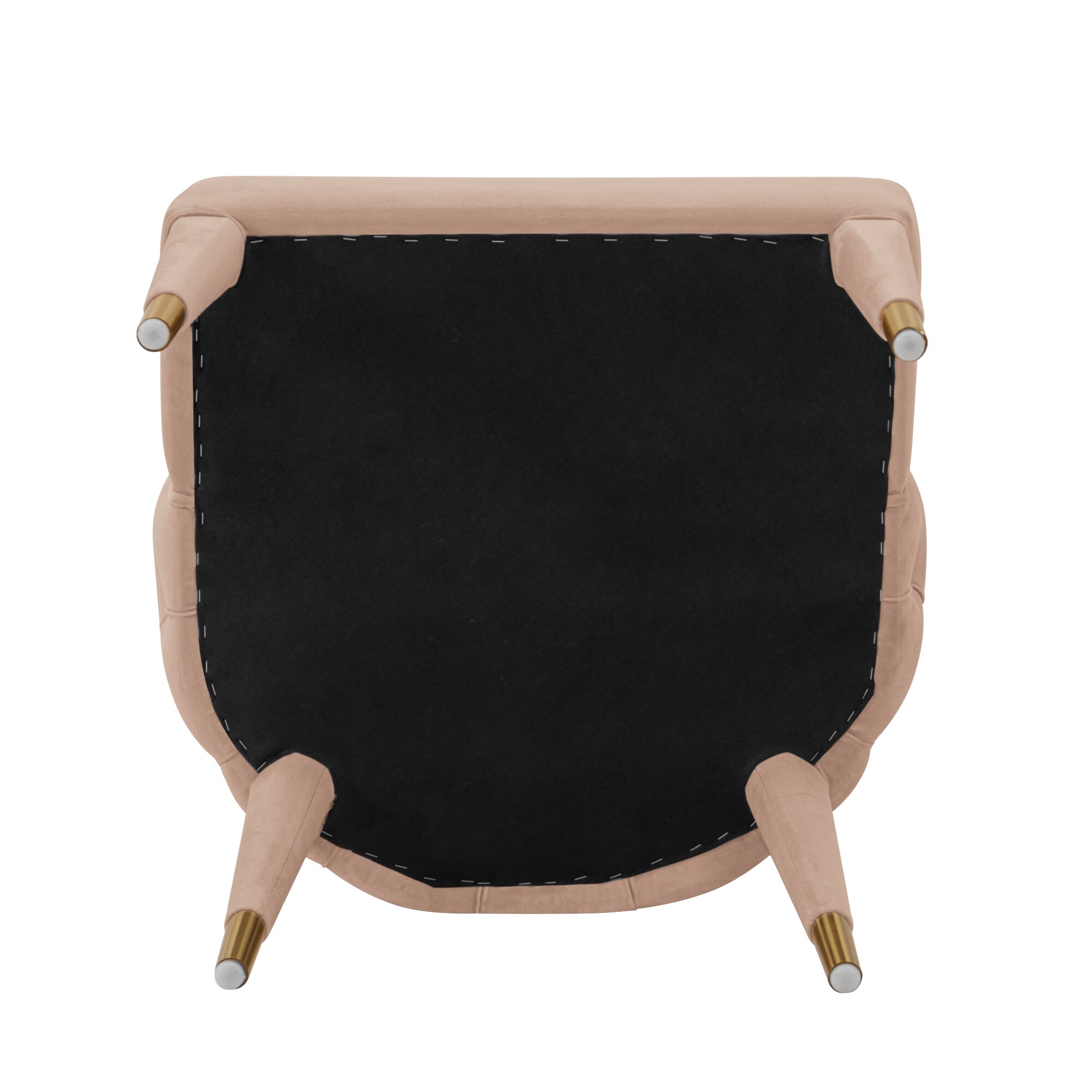 Set of 2 Nude Velvet Upholstered Elm Dining Chairs