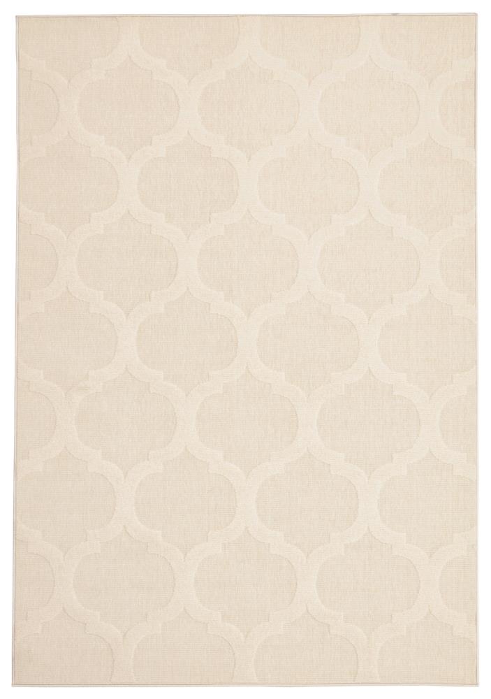 ECARPETGALLERY 351383 Cambridge 7 x 9 (ft) Polypropylene Ivory Rectangular Indoor/Outdoor Trellis Area rug