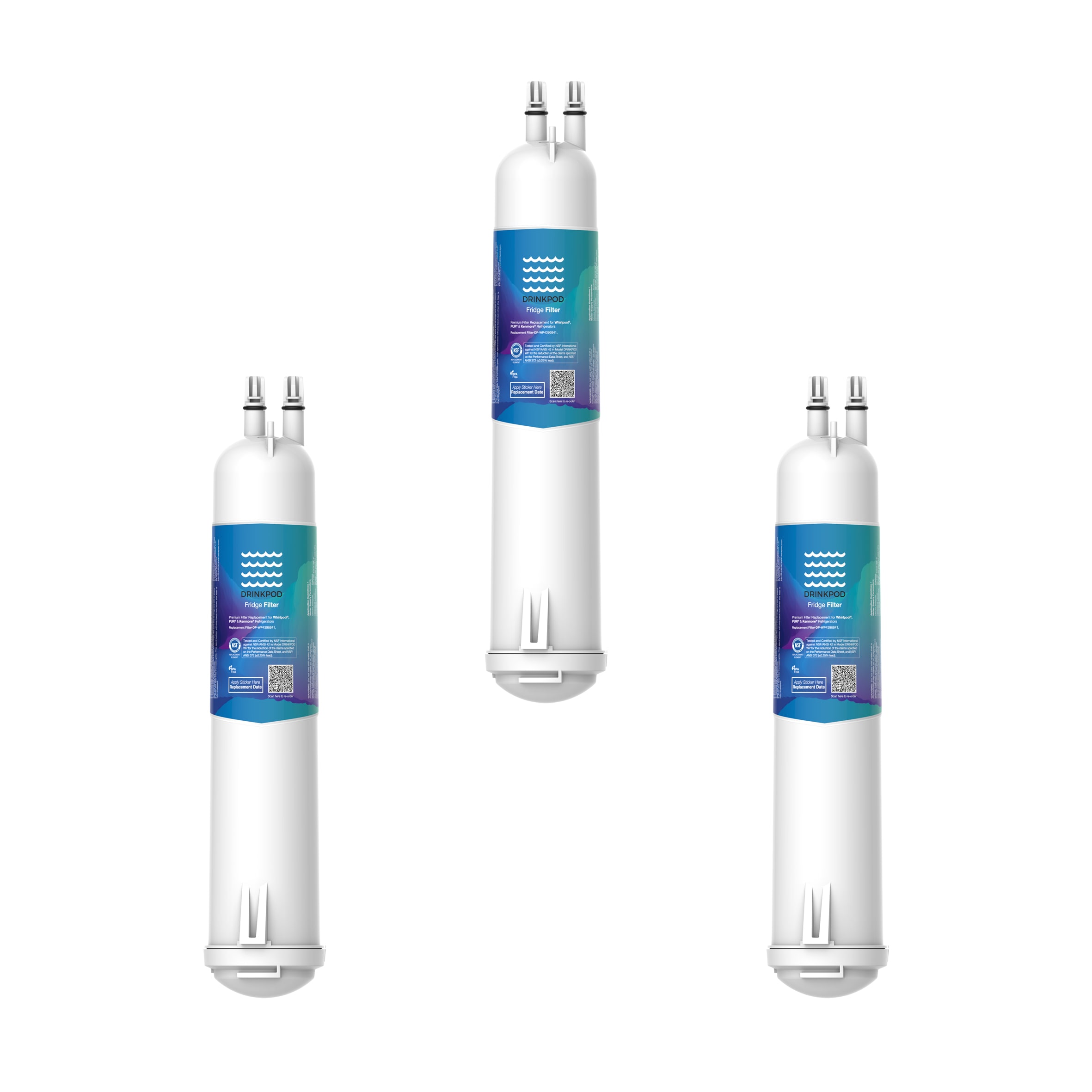 Drinkpod DP-WP4396841-3P Push-in Refrigerator Water Filter DP-WP4396841-3P 3 -Pack
