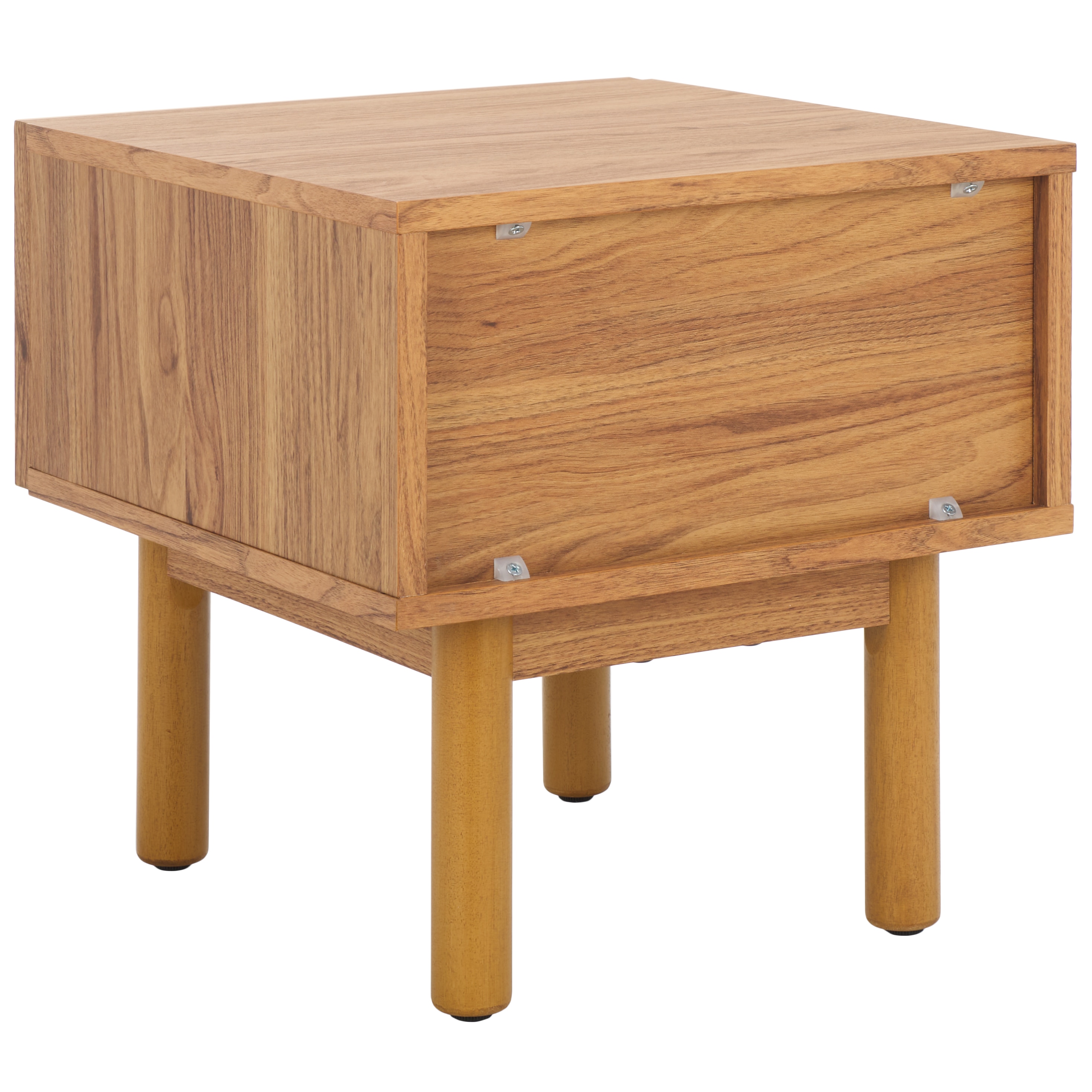 Aino Oak Natural 1-Drawer Nightstand with Rattan Mesh