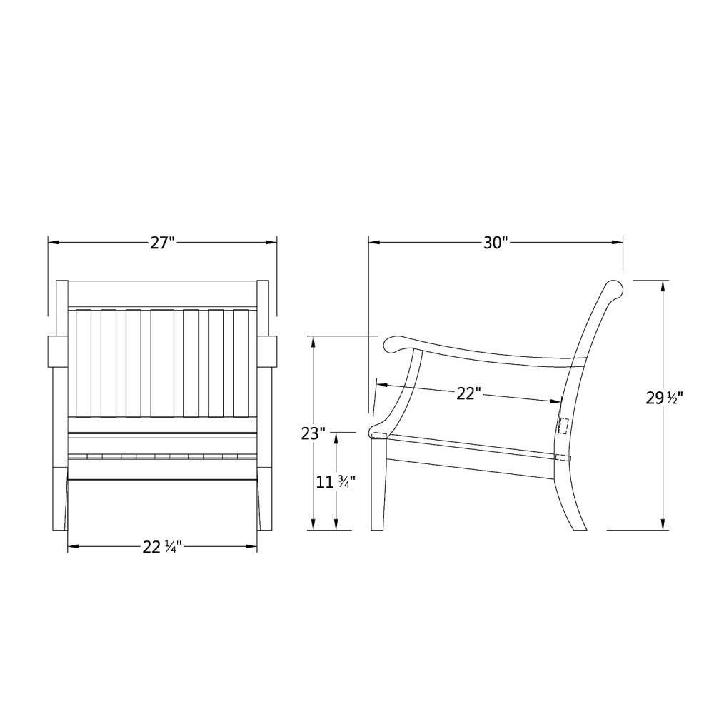 Cambridge Casual Wales Set of 2 Natural Brown with Polyurethane Coating ...