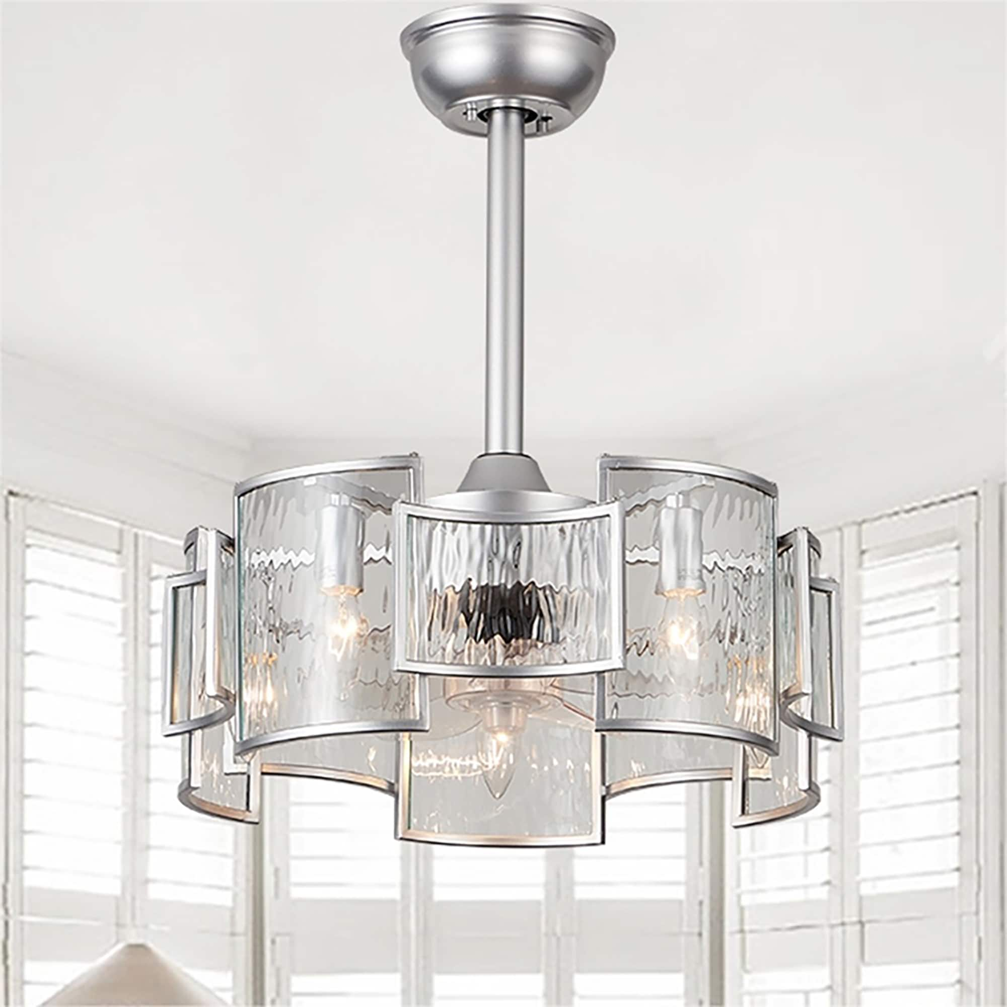 Oaks Decor Larino 19-in Chrome with Clear Blades Color-changing Indoor ...