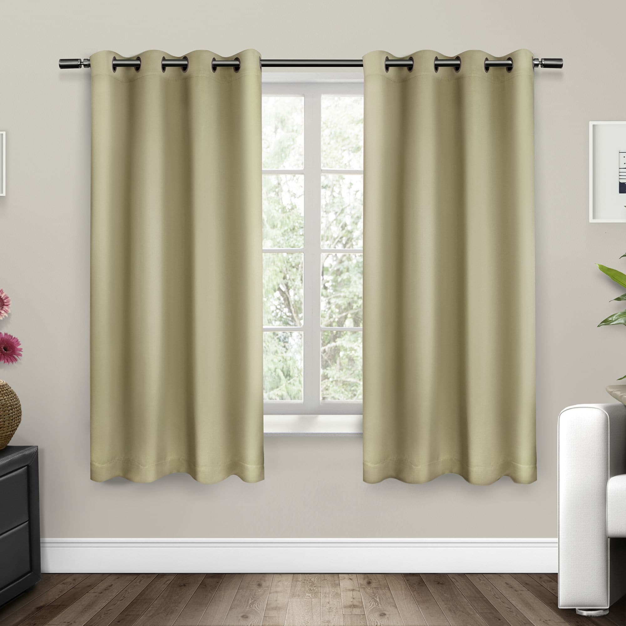 Exclusive Home EH7980-04 2-63G 63-in Linen Room darkening Interlined Grommet Curtain panel pair