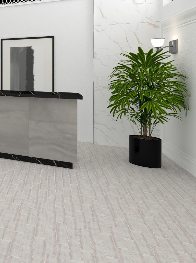 Kendel 3'' x 14'' Beige Glass Wood Look Subway Tile