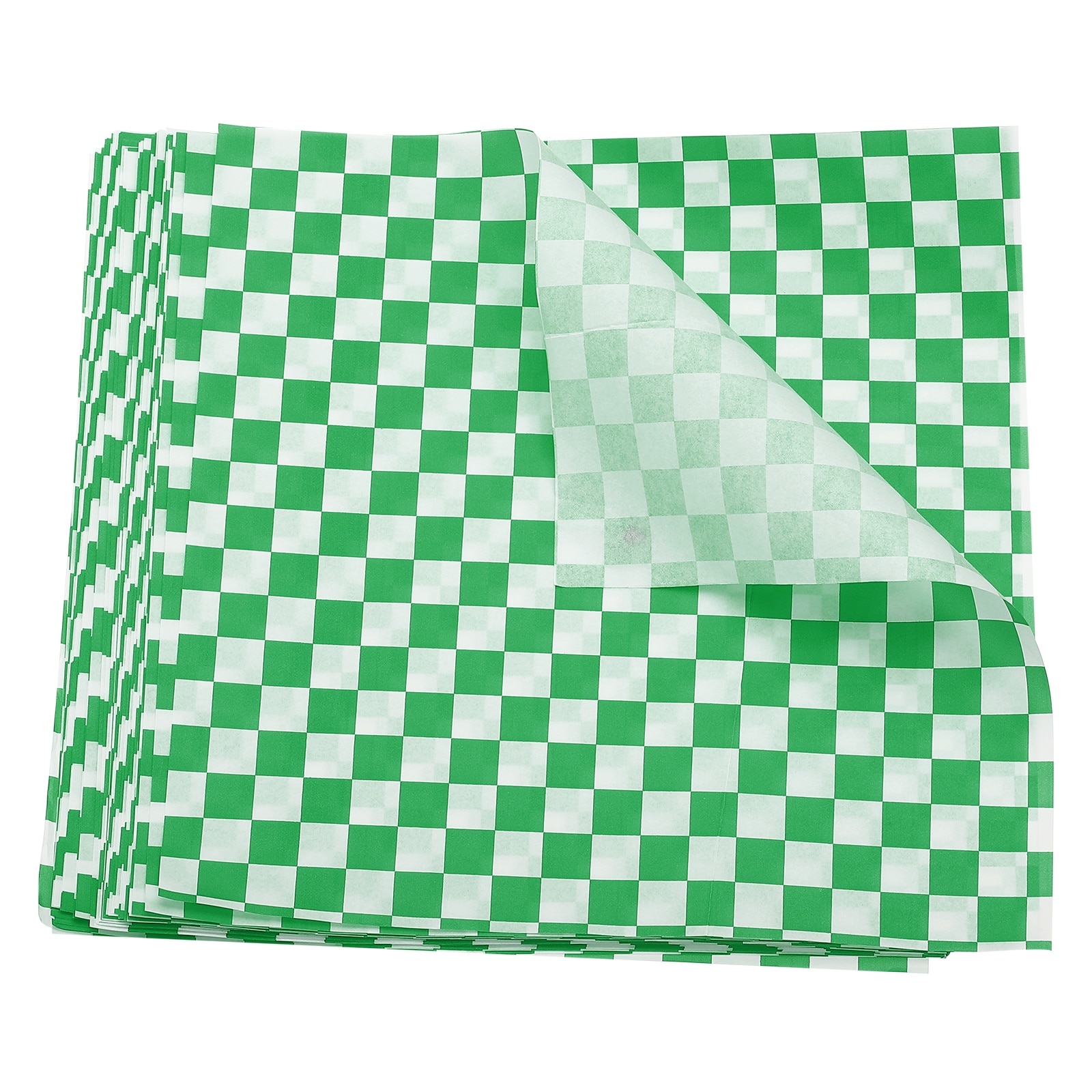 Harfington 200pcs Square Checkered Pattern Wax Paper Sheets 9inch x 9inch Oil-absorbing Dry Food Wrapping Paper for Sandwich Baking Liners Picnic Basket Bread Hamburger Wrap Green