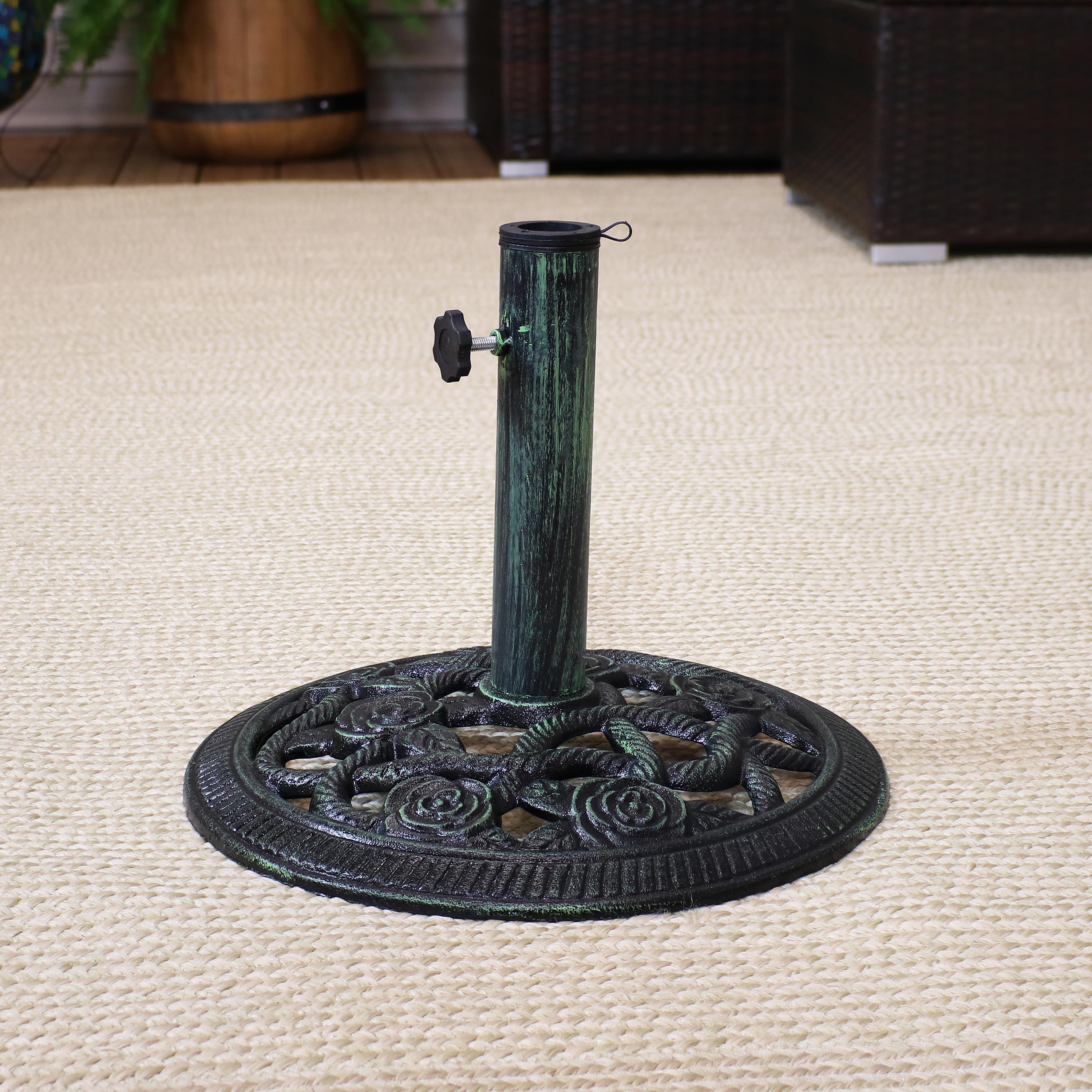 Sunnydaze Decor NMO-702 Green Patio Umbrella Base