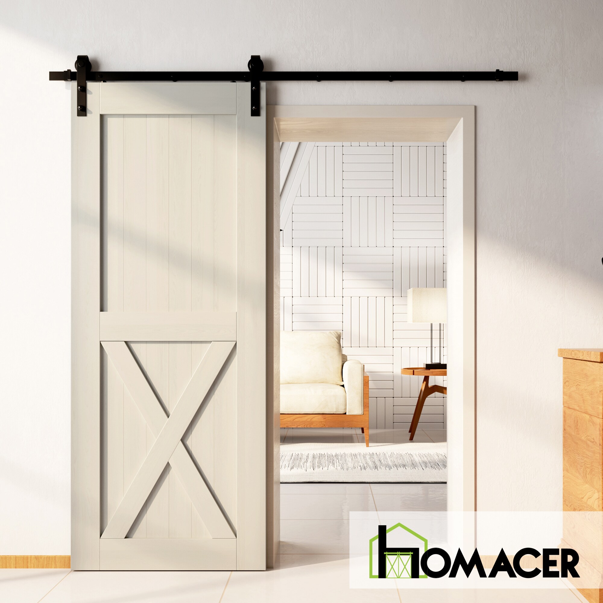 HOMACER 3884-X-TGRAY Barn-Doors - View #2