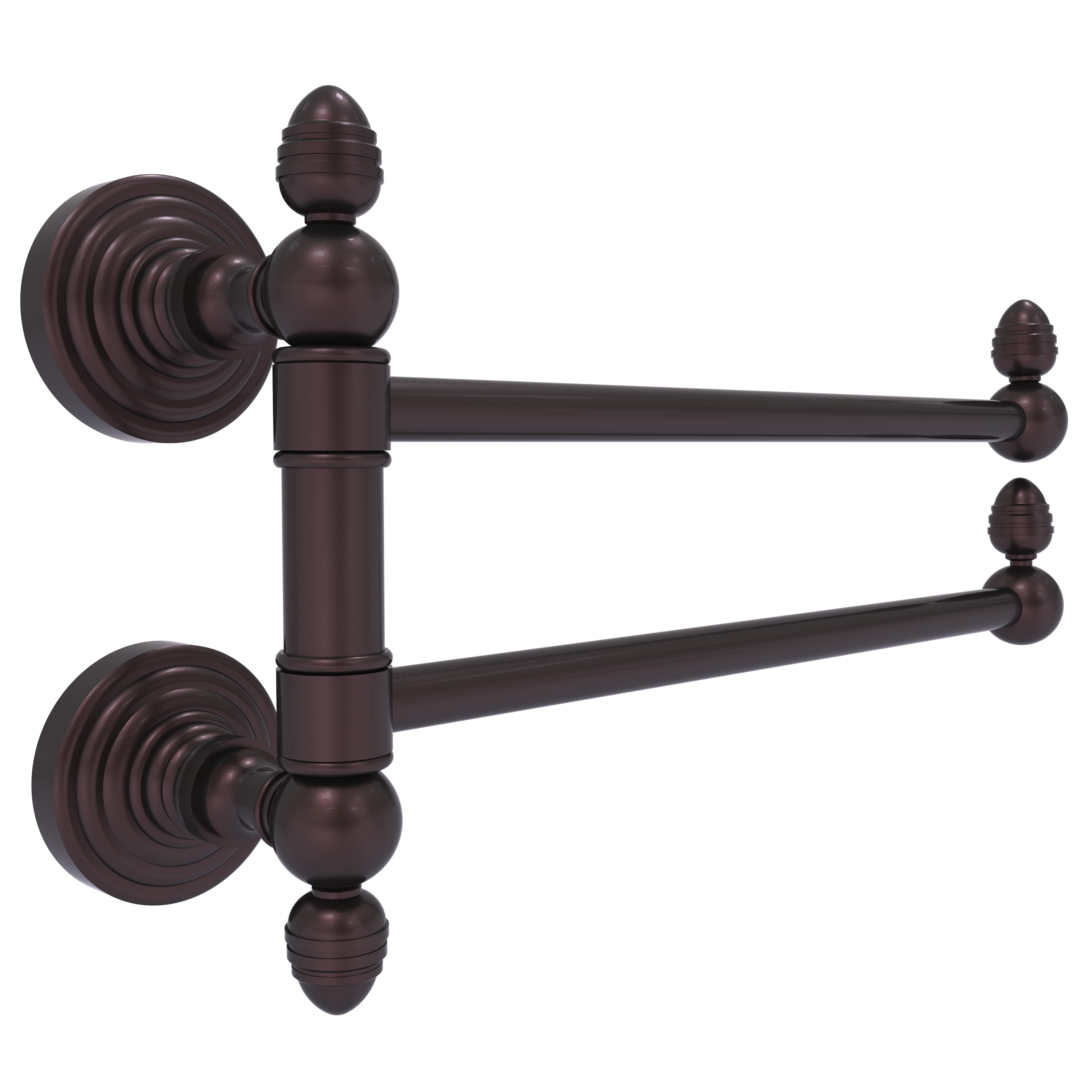 Allied Brass WP-GTB-2-ABZ Waverly Place 12-in double Antique Bronze Wall mount 4-tier Towel Bar