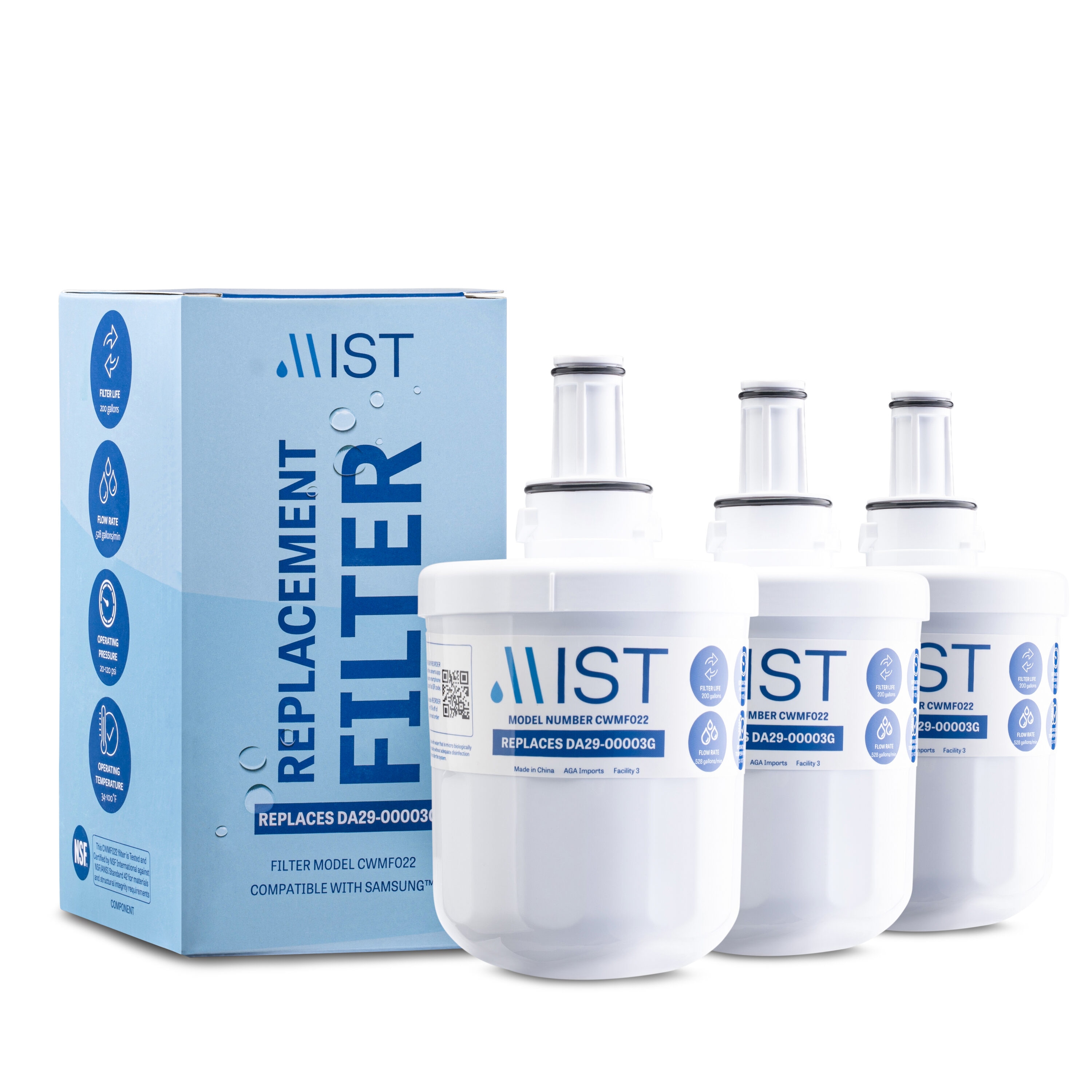 Mist 6-Month Twist-in Refrigerator Water Filter DA29-00003G Aqua-Pure Plus  3-Pack in the Refrigerator Water Filters department at