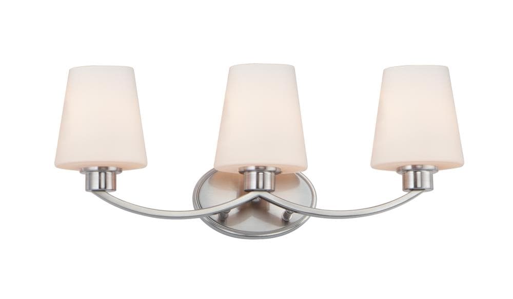 Maxim Lighting 11833SWSN Shelter 22-in 3-Light Satin Nickel Transitional Vanity Light