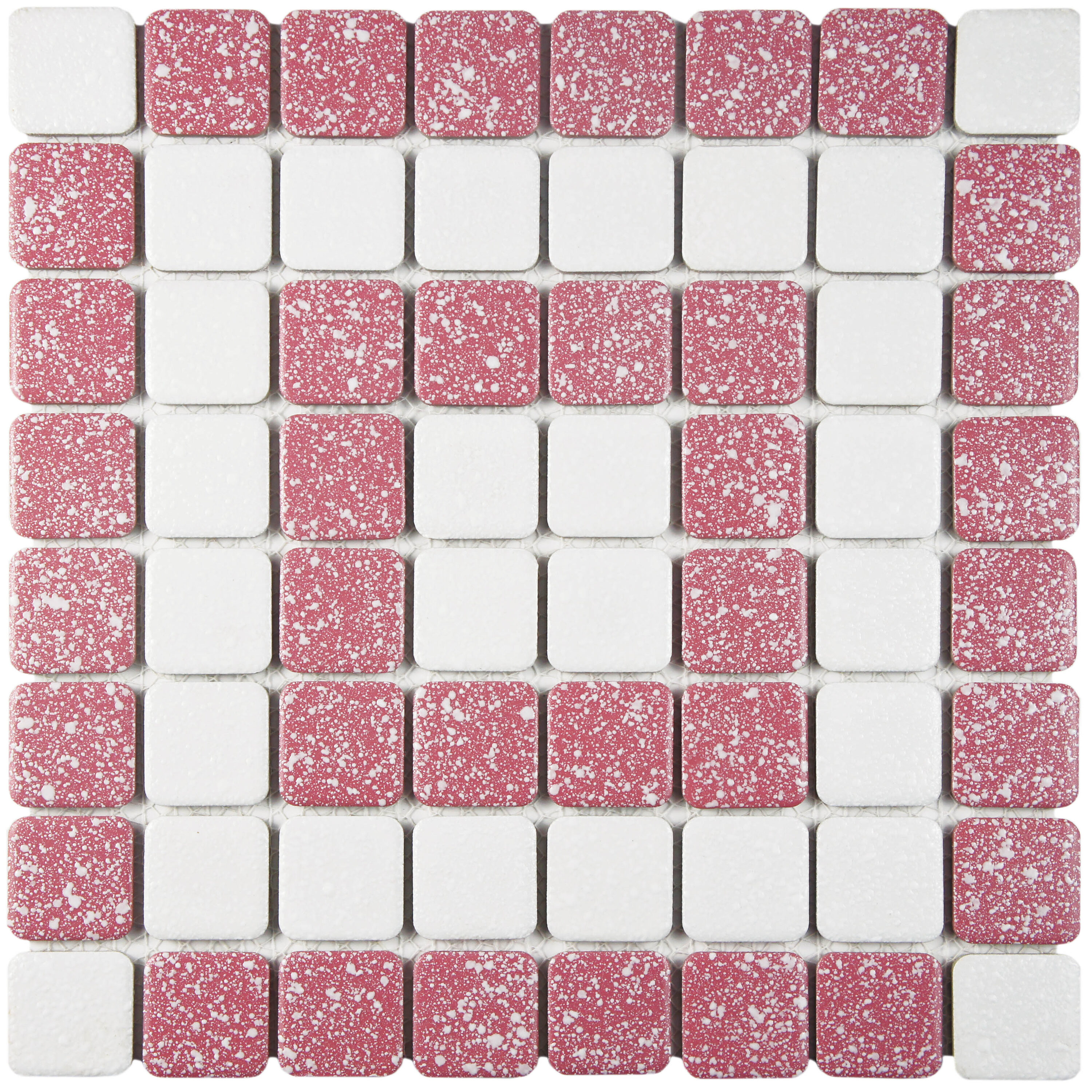 Affinity Tile FKOSSW78 Crystalline Market Square Flamingo 11-3/4-in x 11-3/4-in Glazed Porcelain Mosaic Floor and Wall Tile ( 9.8-sq ft Carton )