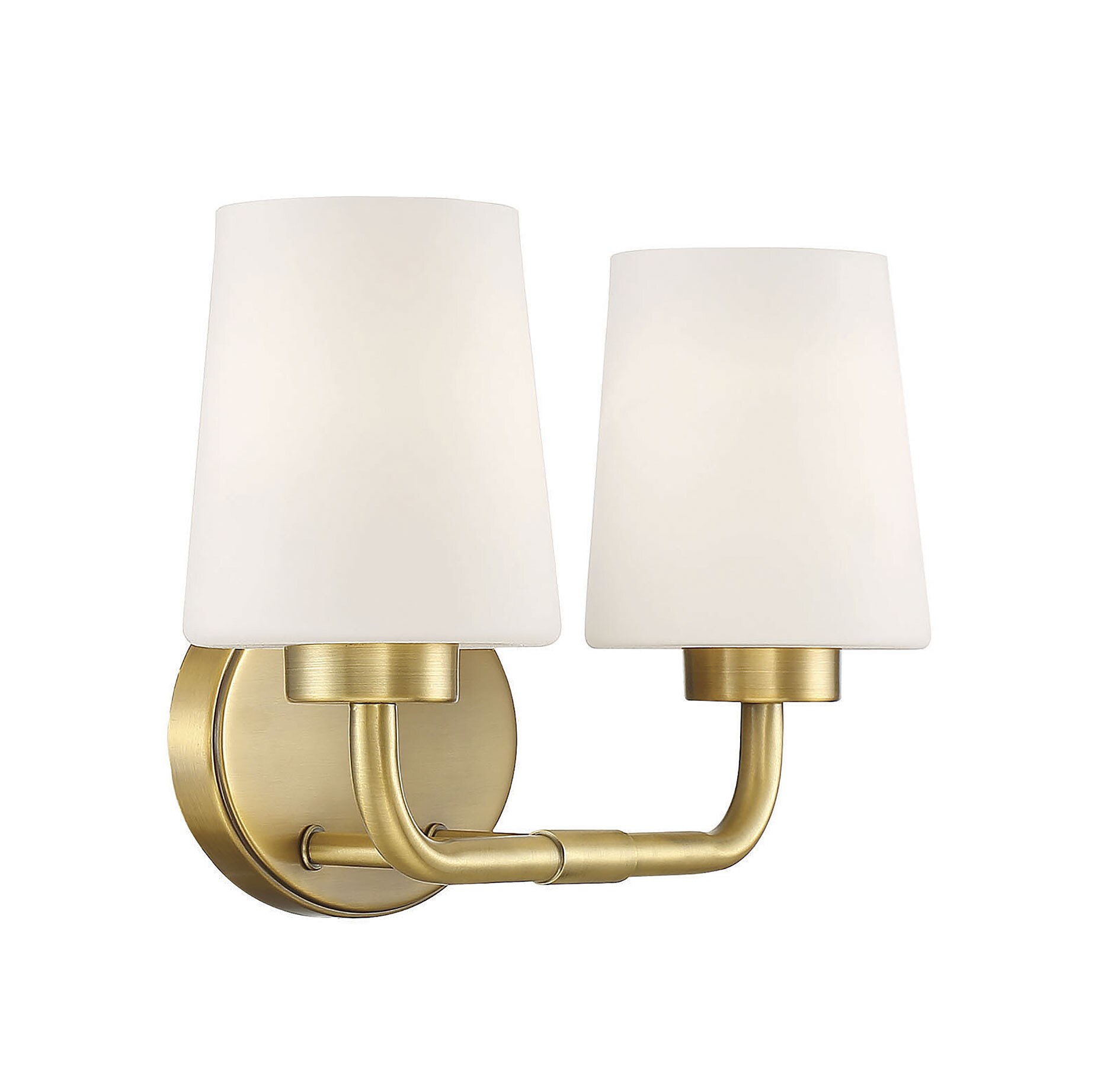 Capra Warm Brass 2-Light Vanity with Opal Glass Shades