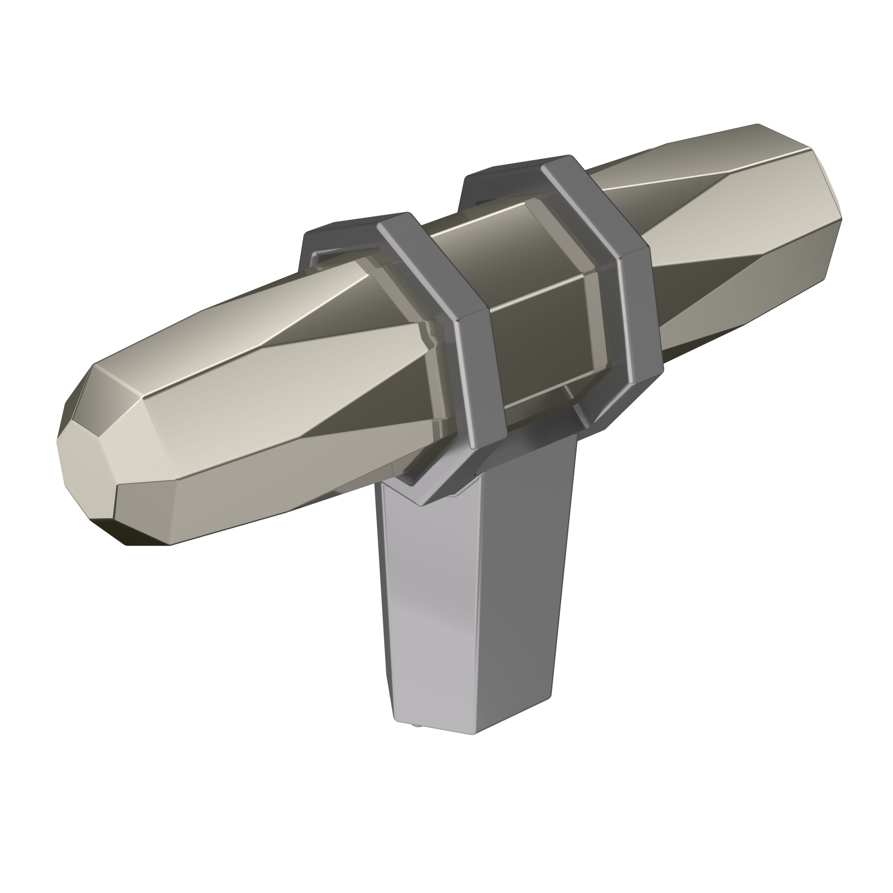 Amerock BP36647PNBCR London 2-1/2-in Polished Nickel/Black Chrome Bar Contemporary Cabinet Knob