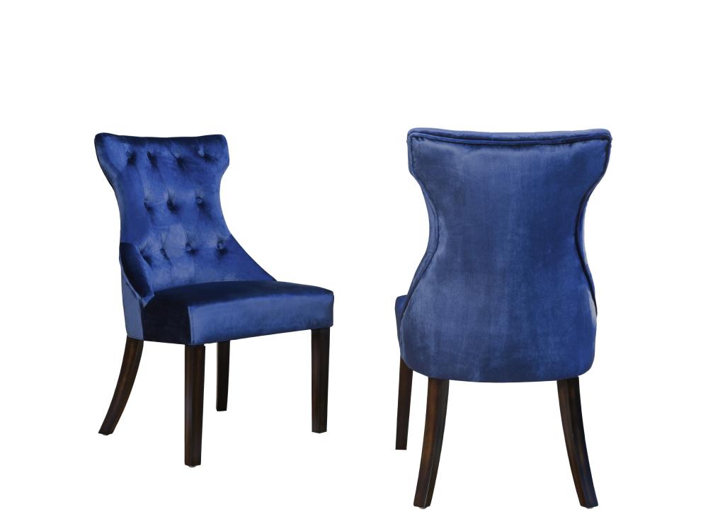 Chic Home Design FDC2914-LW Set of 2 Dickens Contemporary/Modern Velvet Upholstered Dining Side Chair (Wood Frame)