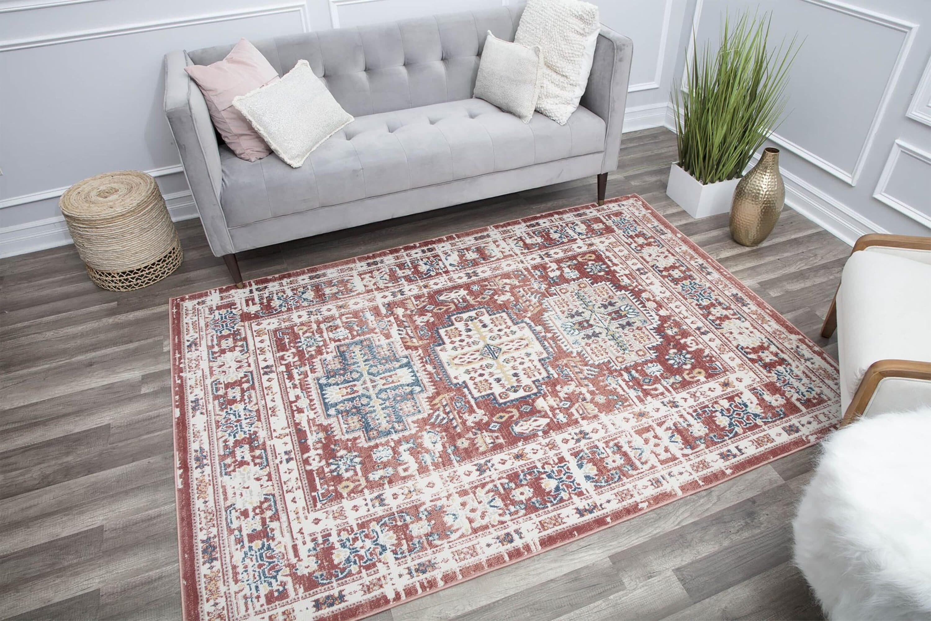 Rugs America 30025 Gabriel 2 x 4 (ft) Loomed Polypropylene Cardinal Sundara Rectangular Indoor Distressed/Overdyed Area rug