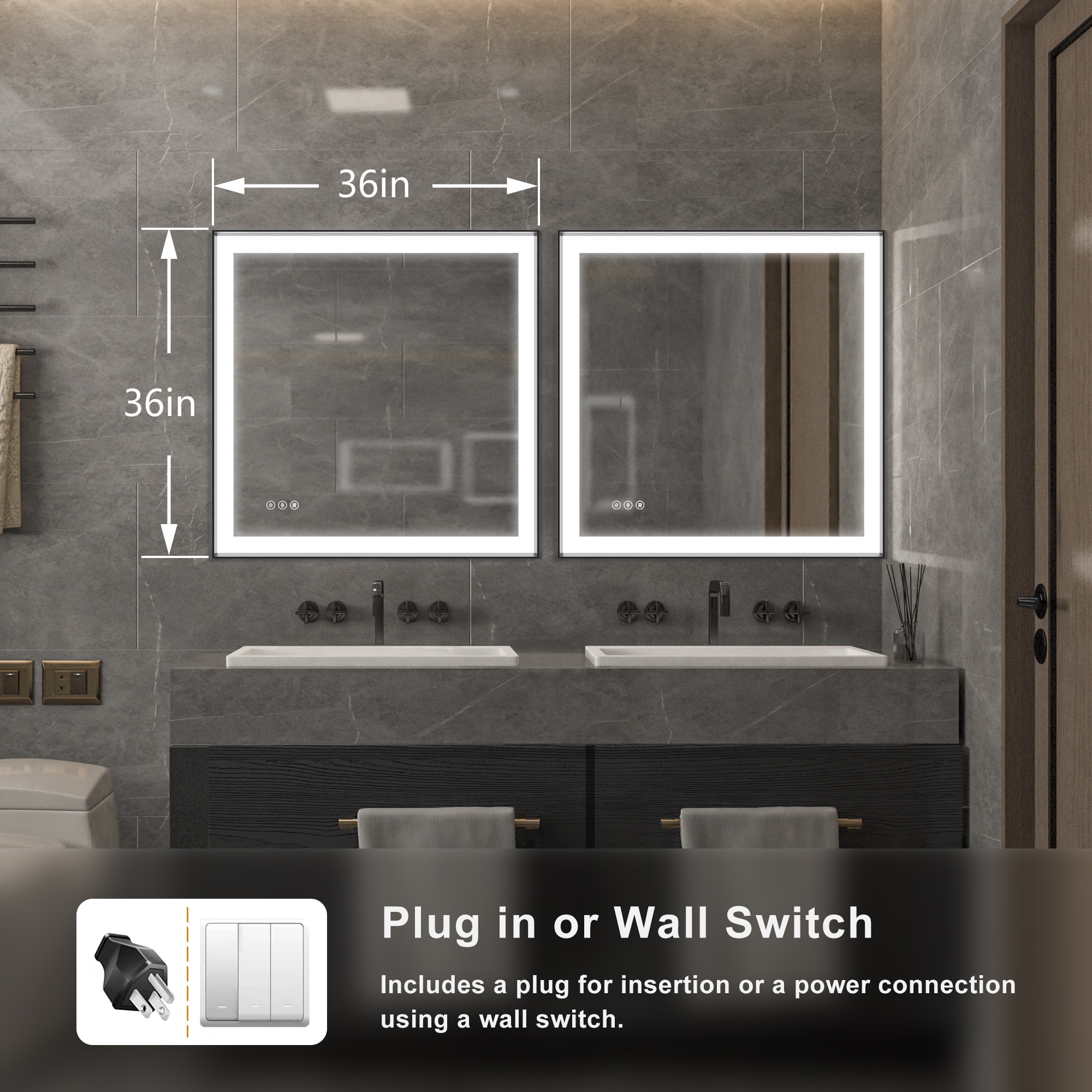 Maxax MS02-3636-DD Framed-Bath-Mirrors - View #3