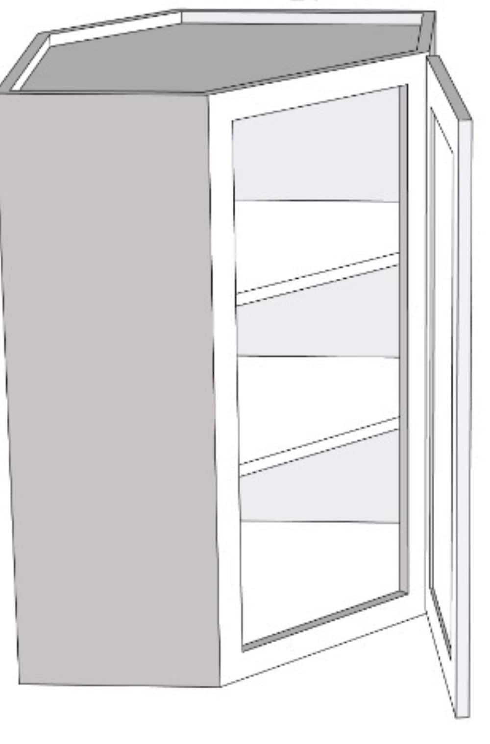 RELIABILT Parkstone 23.875-in W x 30-in H x 12-in D Grey Diagonal Corner Base Fully Assembled Plywood Cabinet (Shaker Style)