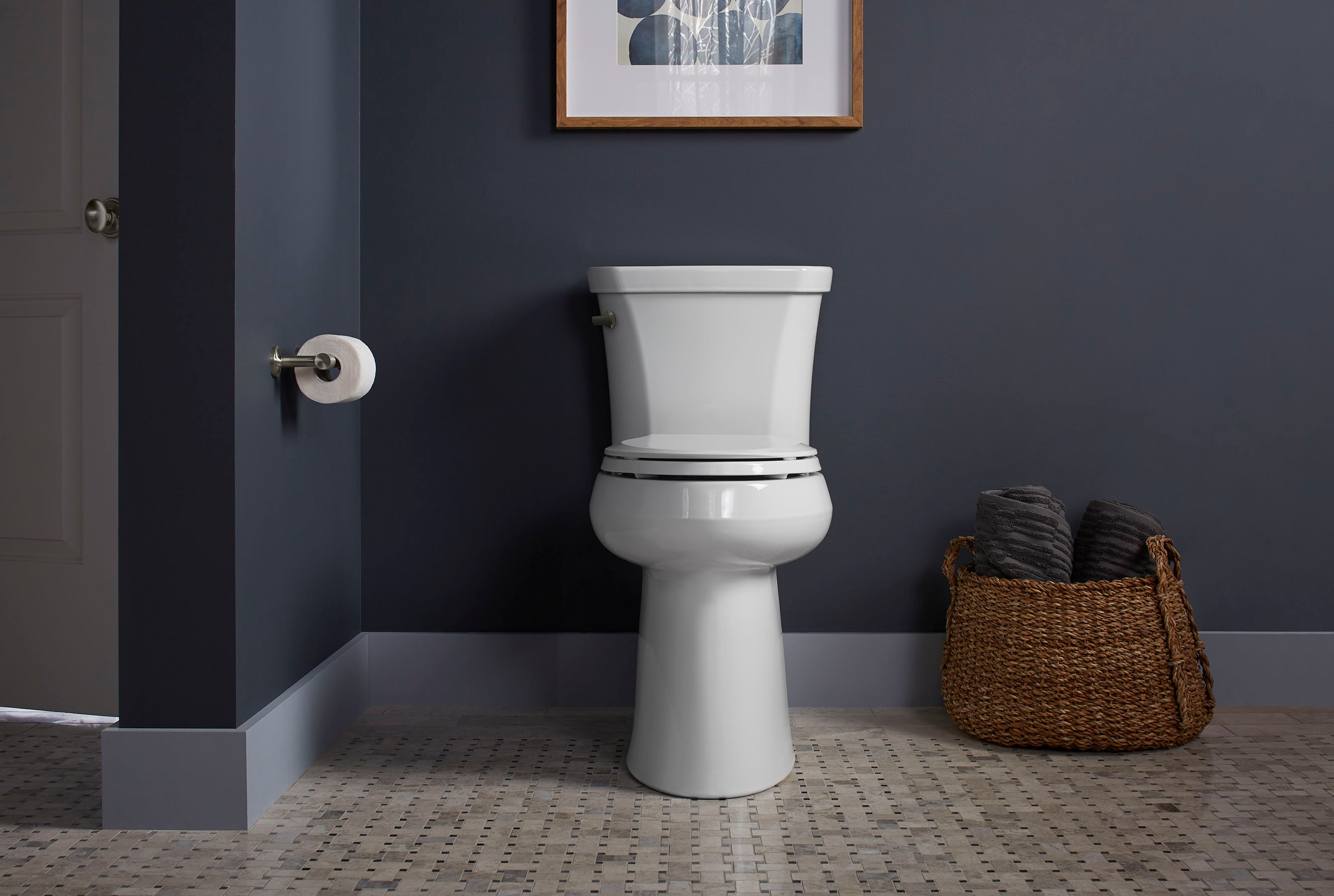 KOHLER Highline White Elongated Tall Height 2-piece WaterSense Toilet 12-in  Rough-In 1.28-GPF in the Toilets department at