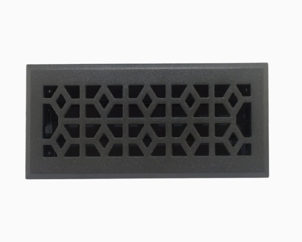 allen + roth 9170410BL 4-in x 10-in Maximum airflow Steel Pewter Marquis Design Floor Register