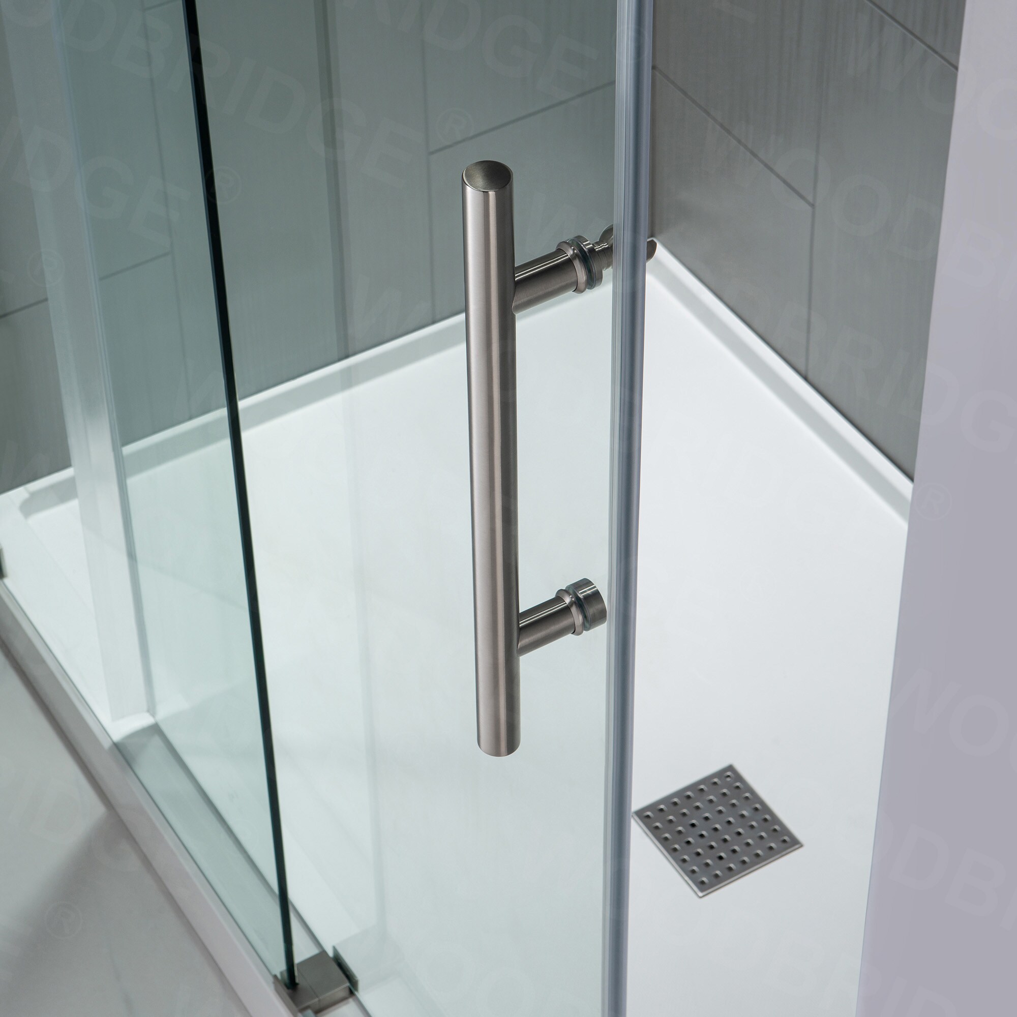 Woodbridge Westfield 56 in. to 60 in. x 76 in. Frameless Sliding Shower Door with Shatter Retention Glass in Brushed Gold Finish HSD3724