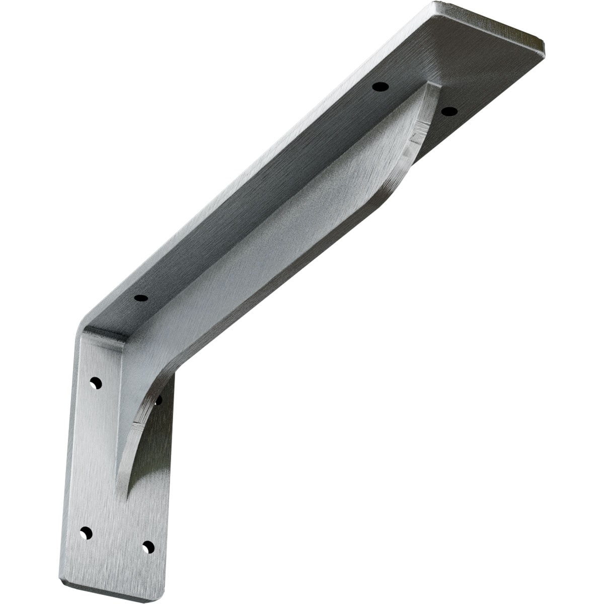 Ekena Millwork BKTM02X12X05EBCRS Embrey 12-in x 2-in x 5.25-in Unfinished Steel Countertop support bracket