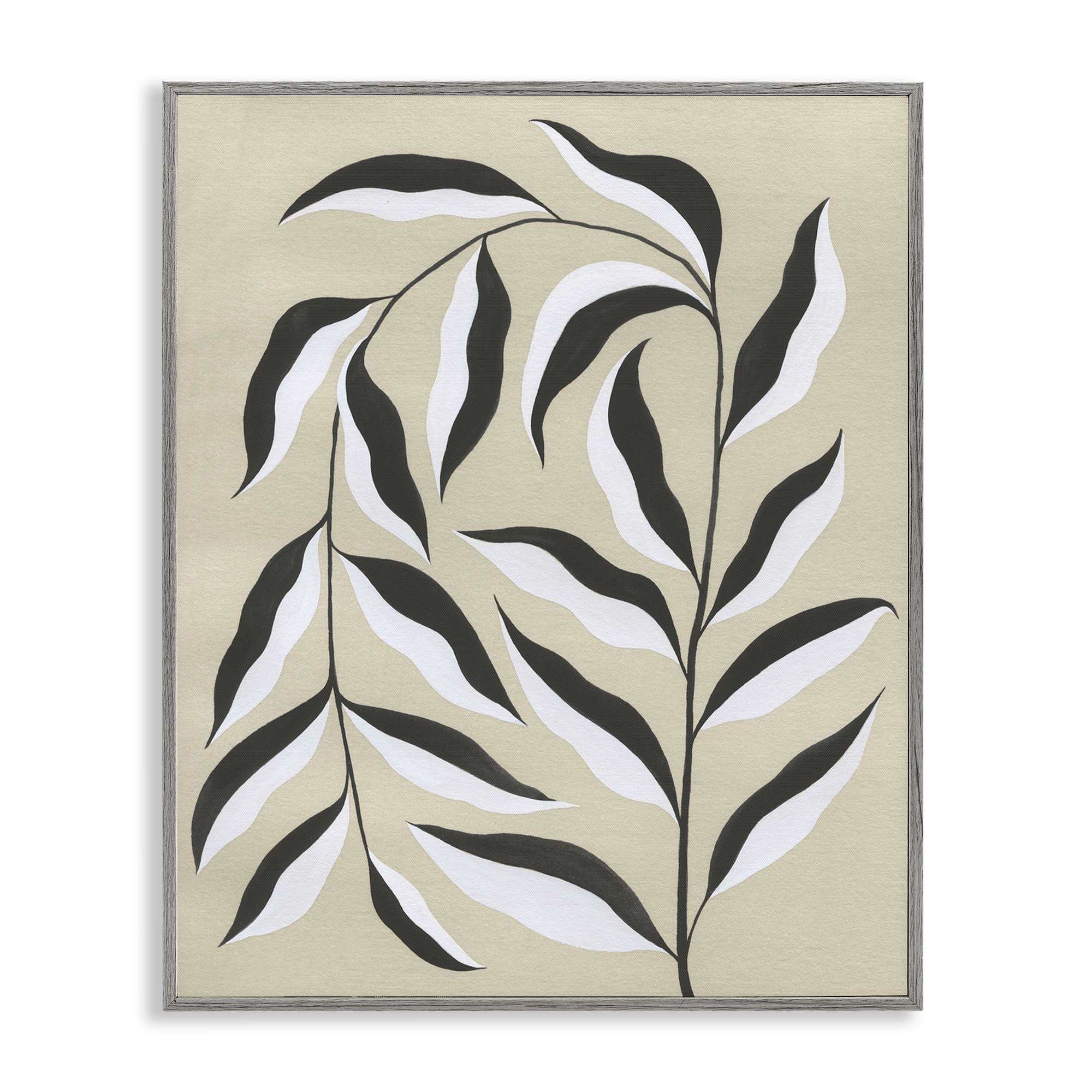 Stupell Industries BS-374-GFF-24X30 Natural Curved Vegetation Gray Framed Giclee Art By Grace Popp 24 x 30