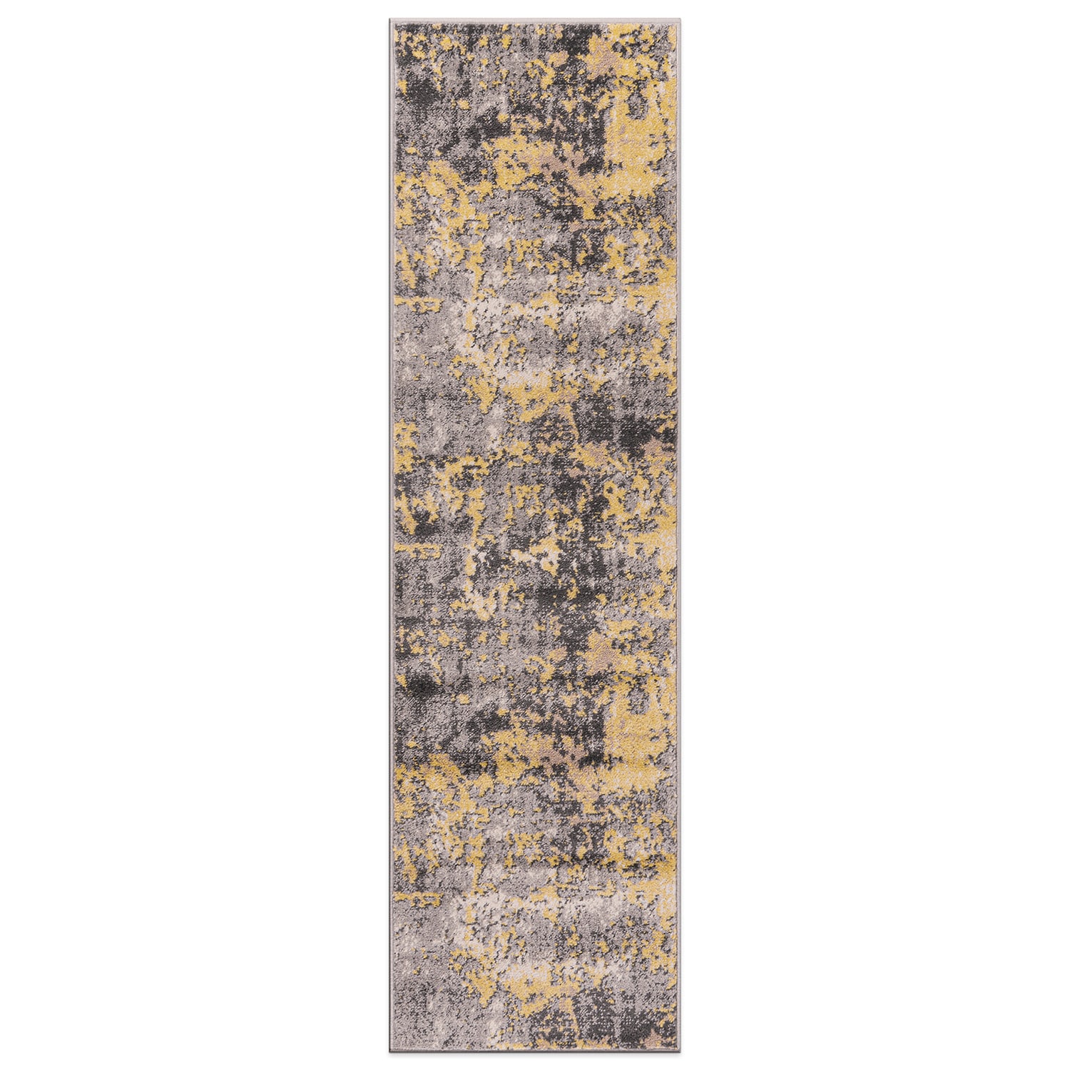 World Rug Gallery 395YELLOW2X7 2 x 7 (ft) Loomed Polypropylene Yellow Rectangular Indoor Abstract Global Runner rug
