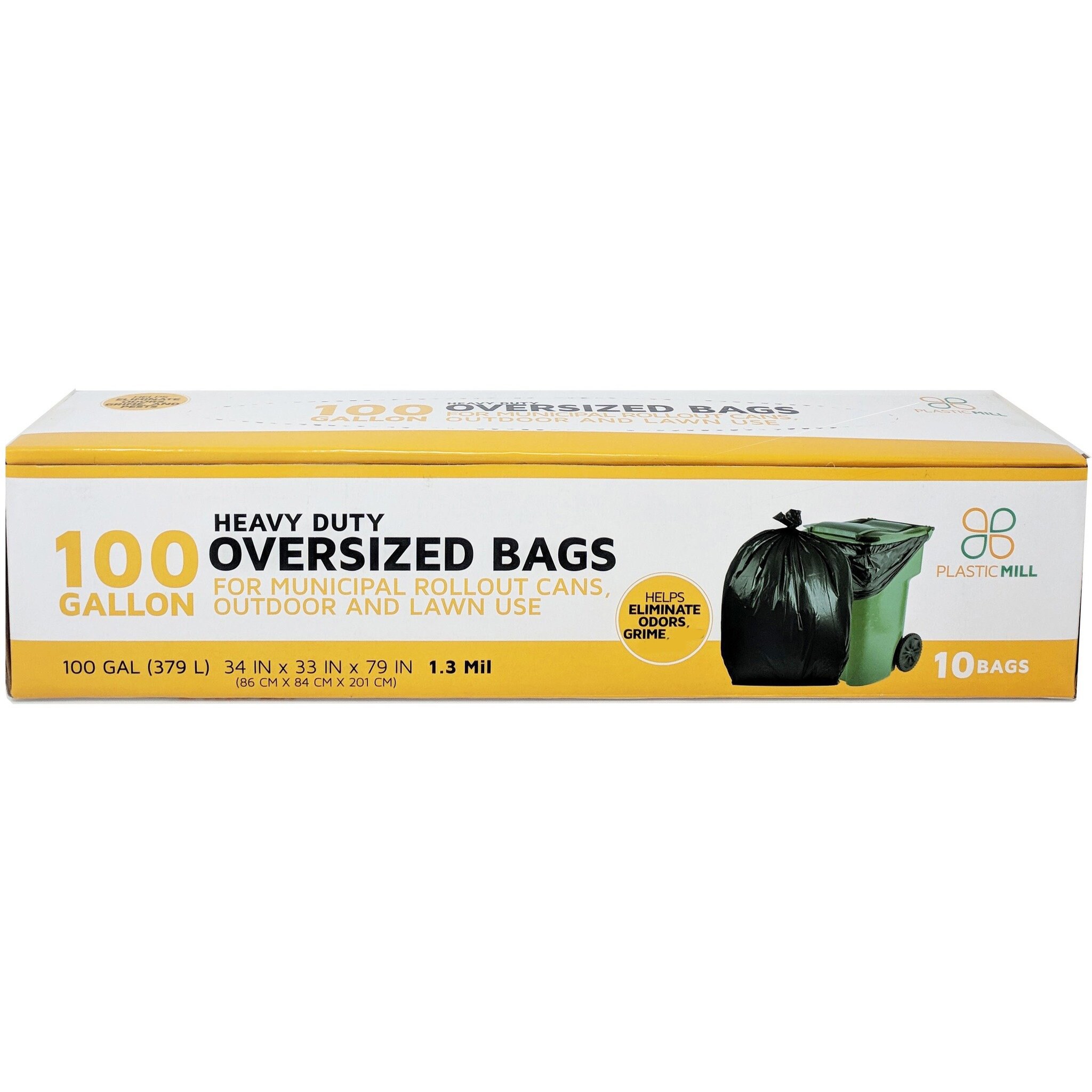 PlasticMill 100-Gallons Black Outdoor Plastic Lawn and Leaf Trash Bag in  the Trash Bags department at