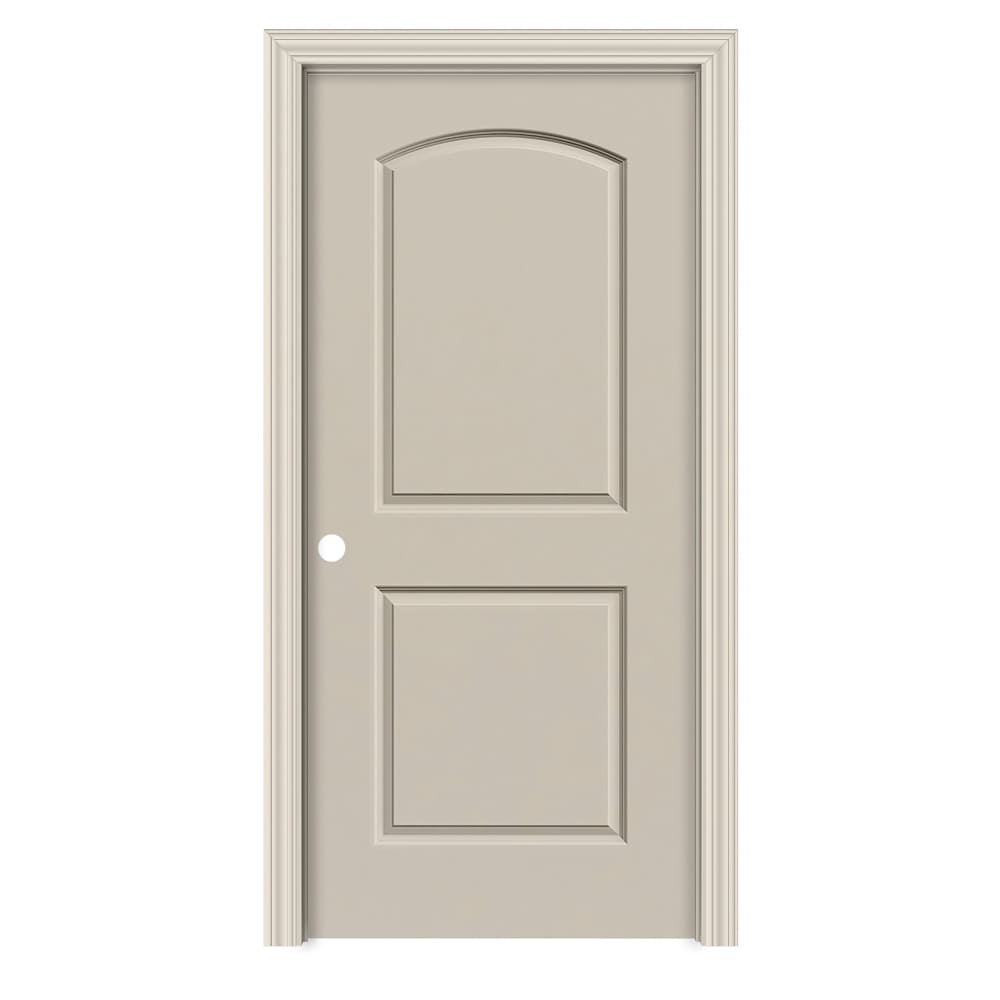 RELIABILT 32-in x 80-in Hollow Core 2-panel Round Top Right Hand Smooth Primed Molded Composite Split Jamb Single Prehung Interior Door (366 Casing) -  PRO10131280