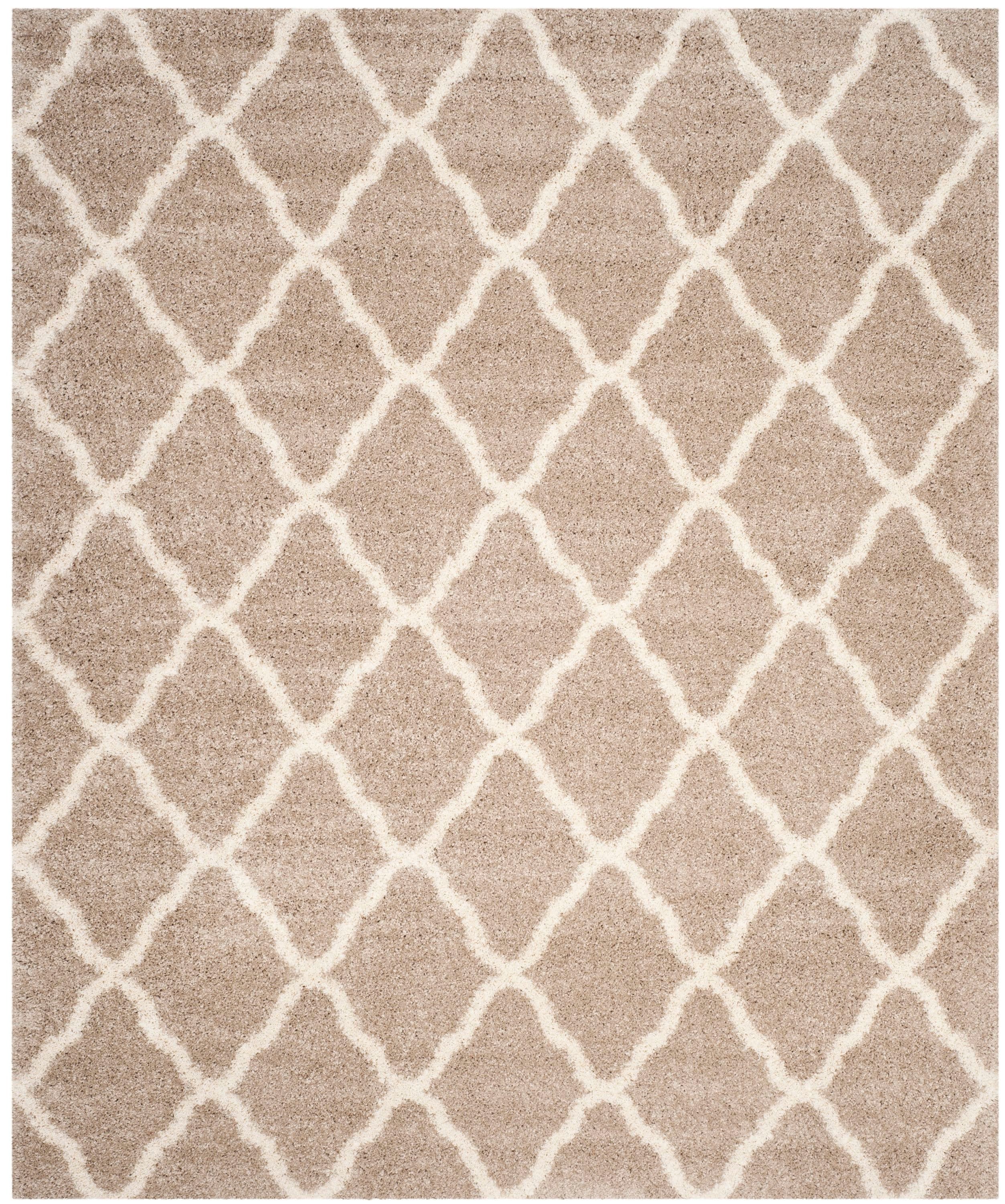 Safavieh SGH283S-9 Hudson Sabine Shag 9 x 12 (ft) Loomed Polypropylene Beige/Ivory Rectangular Indoor Trellis Area rug