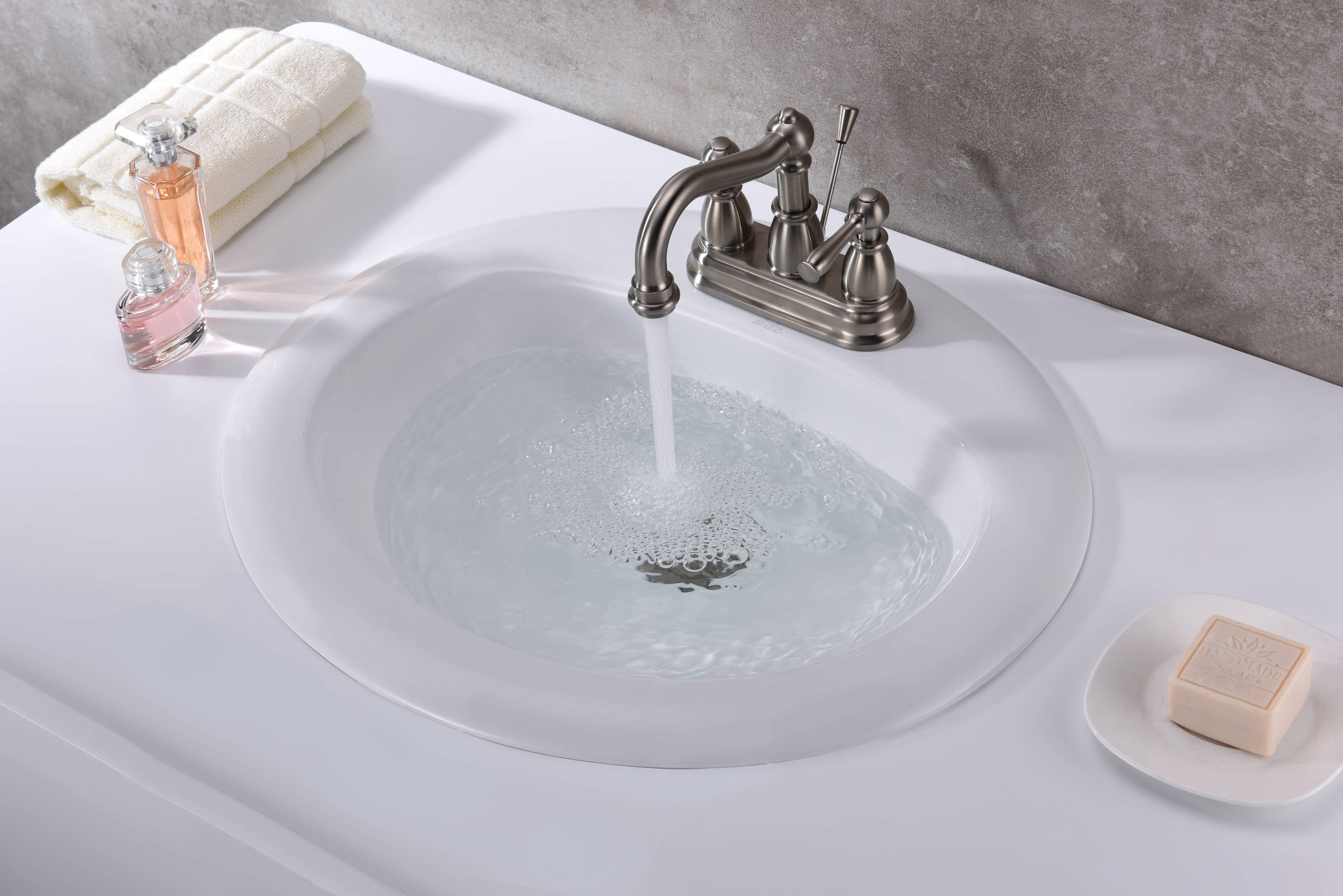 ANZZI Cadenza White Ceramic Drop-In Oval Modern Bathroom Sink 